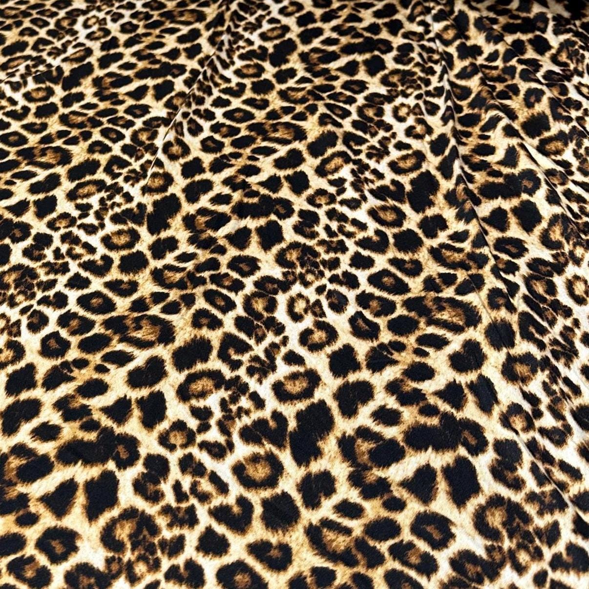 DBP Double Brushed Poly Spandex DTY Print Cheetah Animal Loepard Print By The Yard