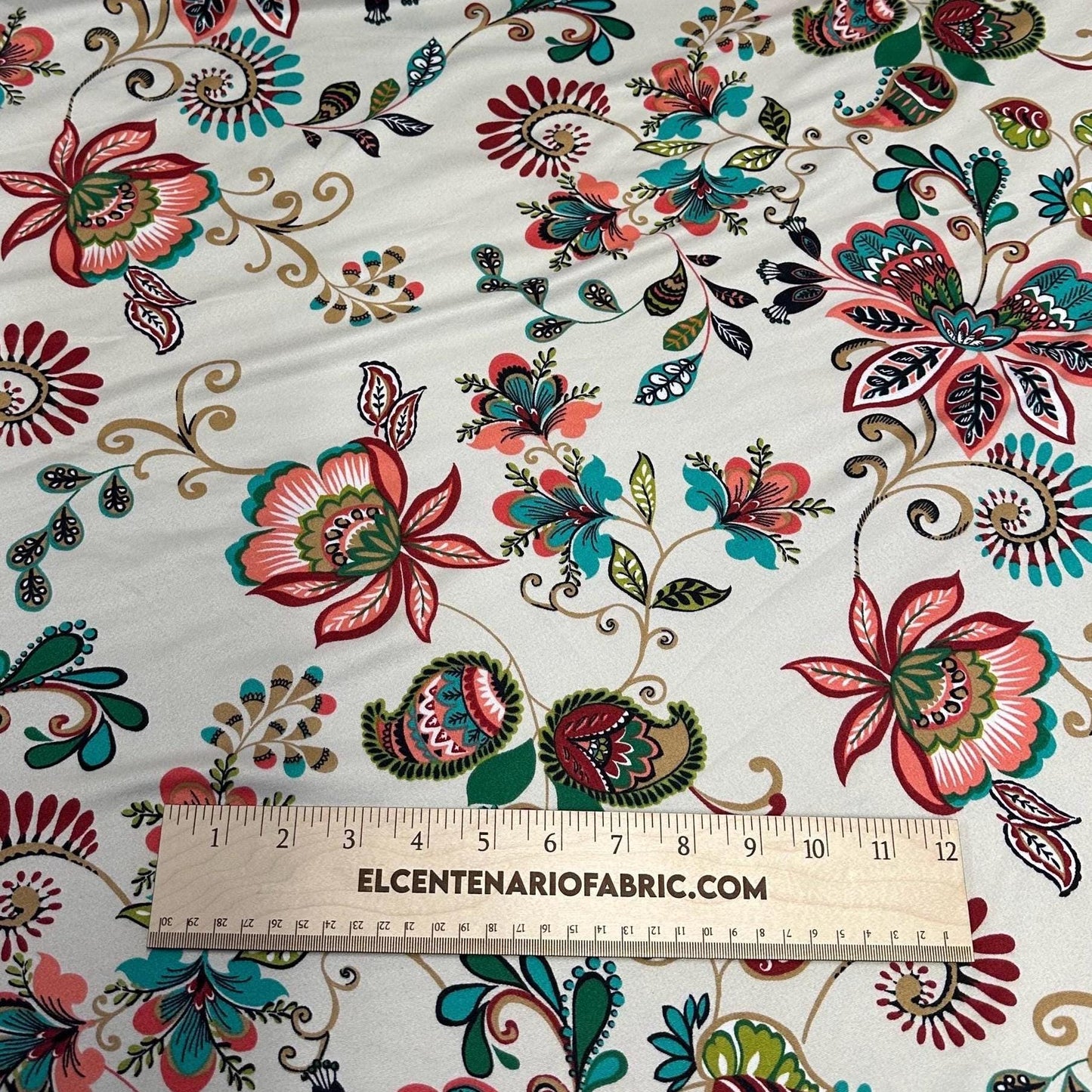 DBP Double Brushed Poly Spandex Print Ditsy Flower Vintage Floral Paisley Print By The Yard Mulicolor