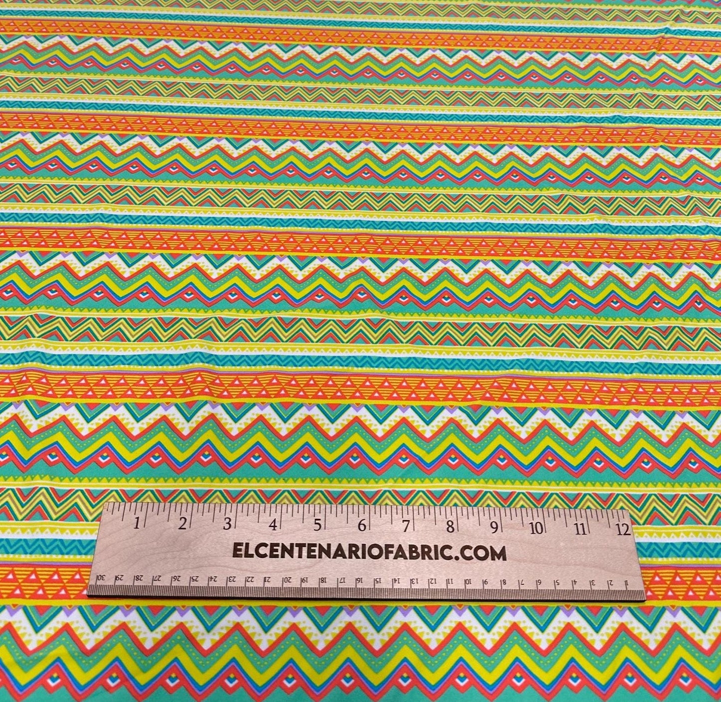 4 Way Stretch Print Nylon Spandex Fabric By The Yard Tricot Swim Wear Bikini Active Wear Multi Color Stripe Geometric Lime