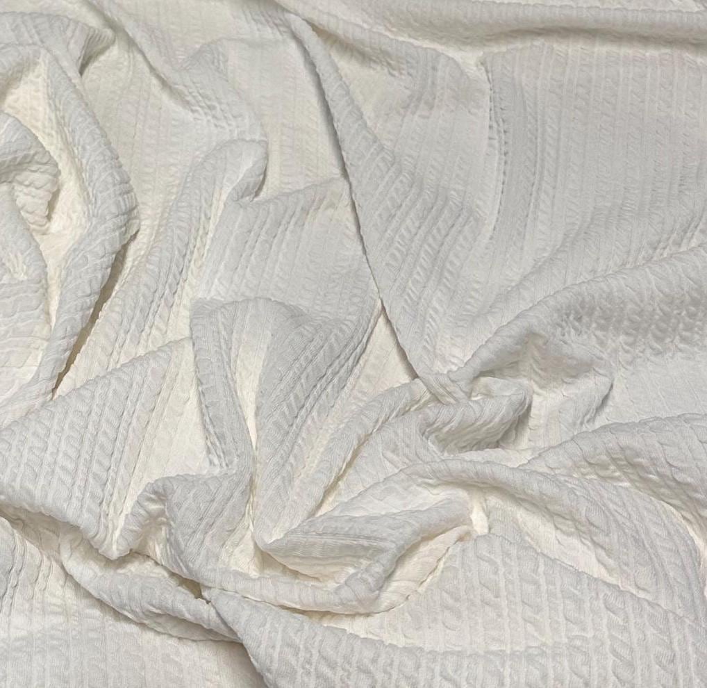 NEW COLORS! Jacquard Texture Knit Spandex Fabric By The Yard Bubble Knit Spandex Texture Knit