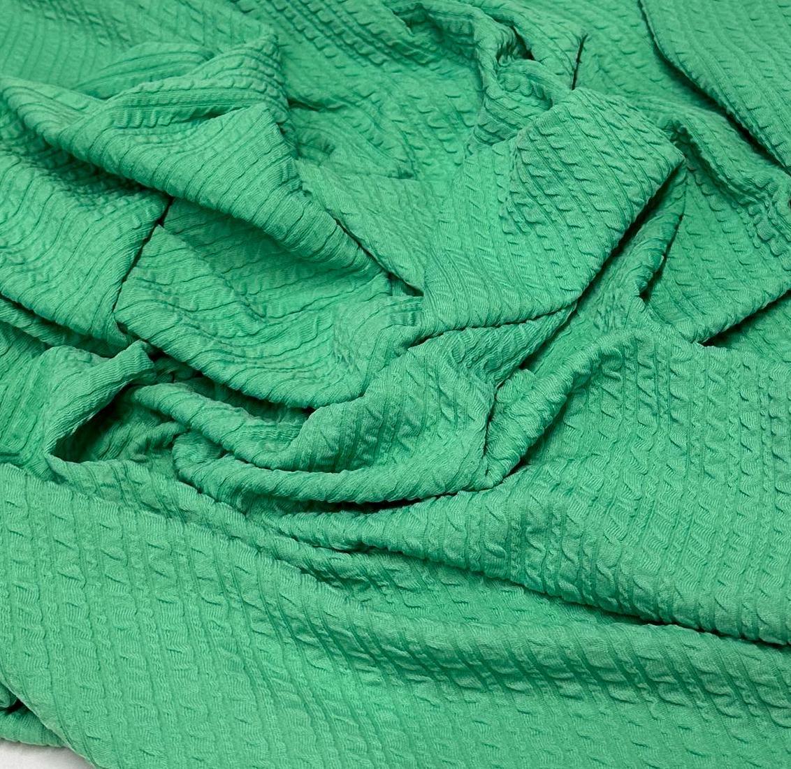 NEW COLORS! Jacquard Texture Knit Spandex Fabric By The Yard Bubble Knit Spandex Texture Knit