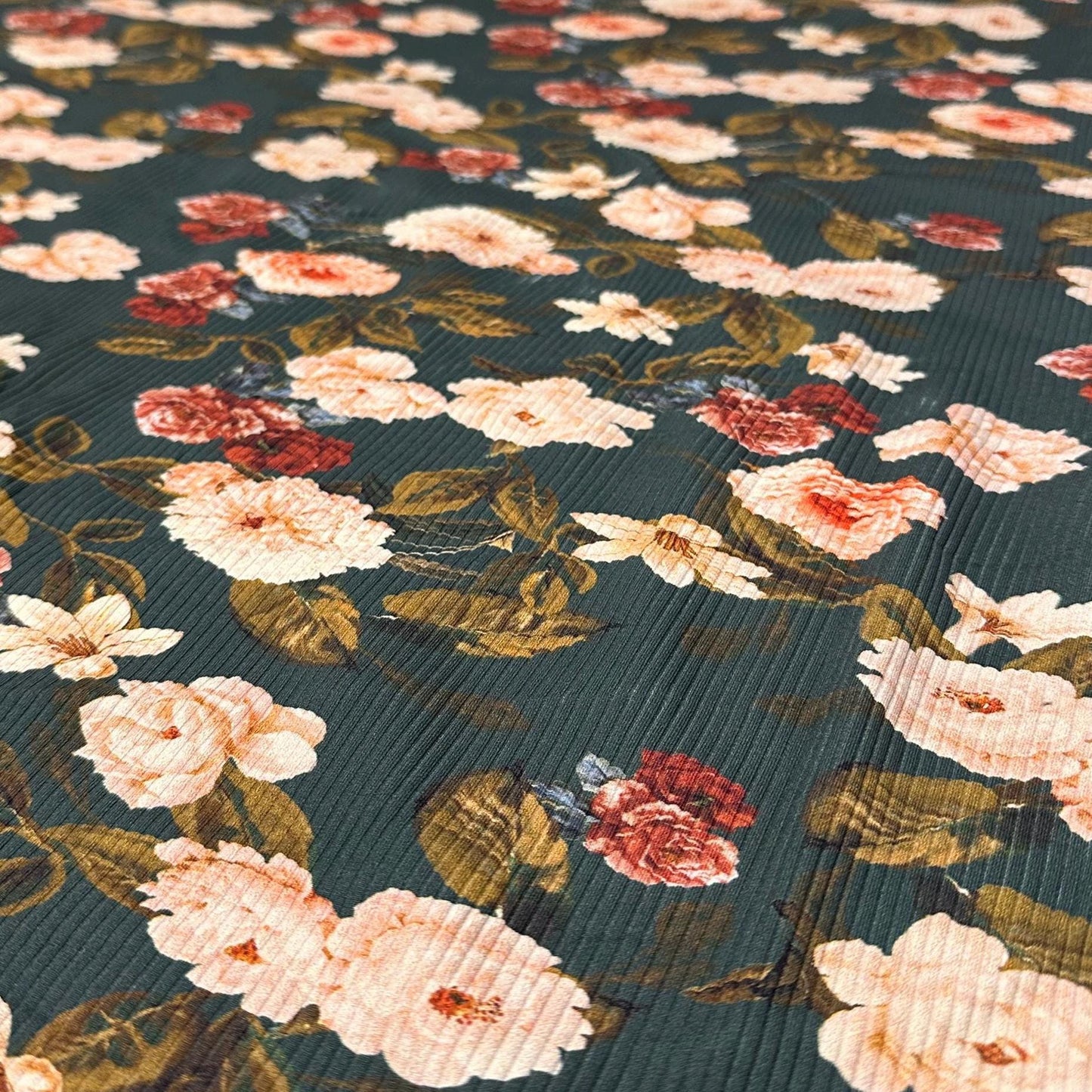 4 Way Stretch Assorted Print Nylon Spandex Fabric By The Yard Tricot Swim Wear Bikini Active Teal Floral Flower Rib Knit