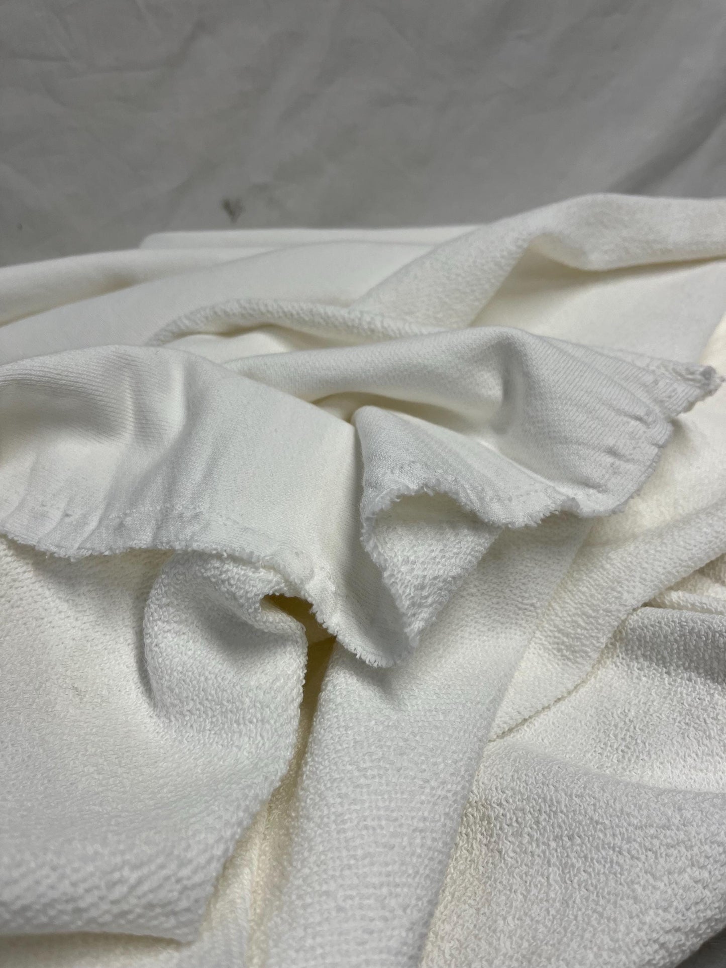 Luxurious 14oz Ivory 100 Percent Cotton French Terry - Heavyweight, Soft & Versatile Fabric - Perfect for Apparel Crafts - 60 Wide