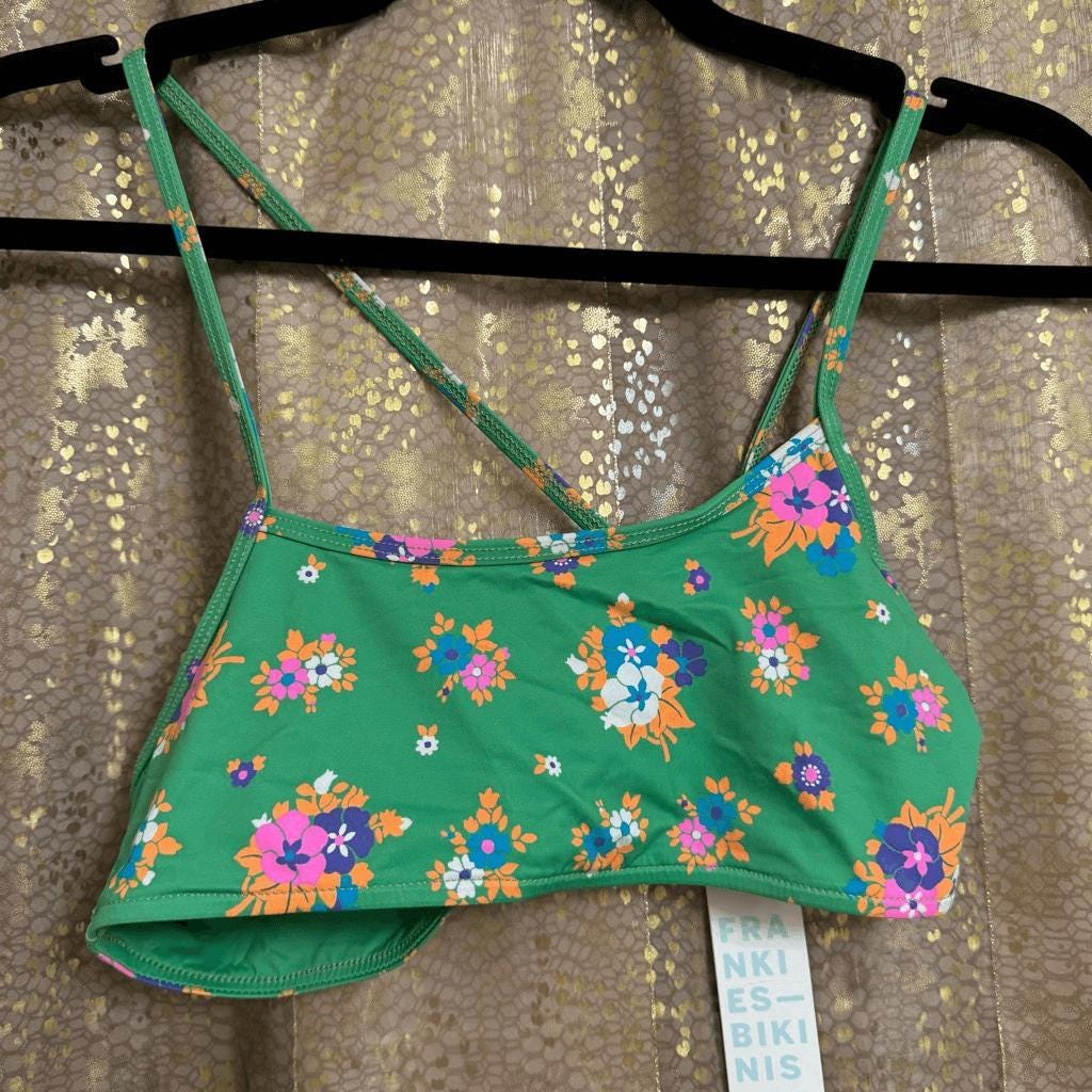 4 Way Stretch Print Nylon Spandex Fabric By The Yard Tricot Swim Wear Bikini Active Wear Green Multi color Flower Floral