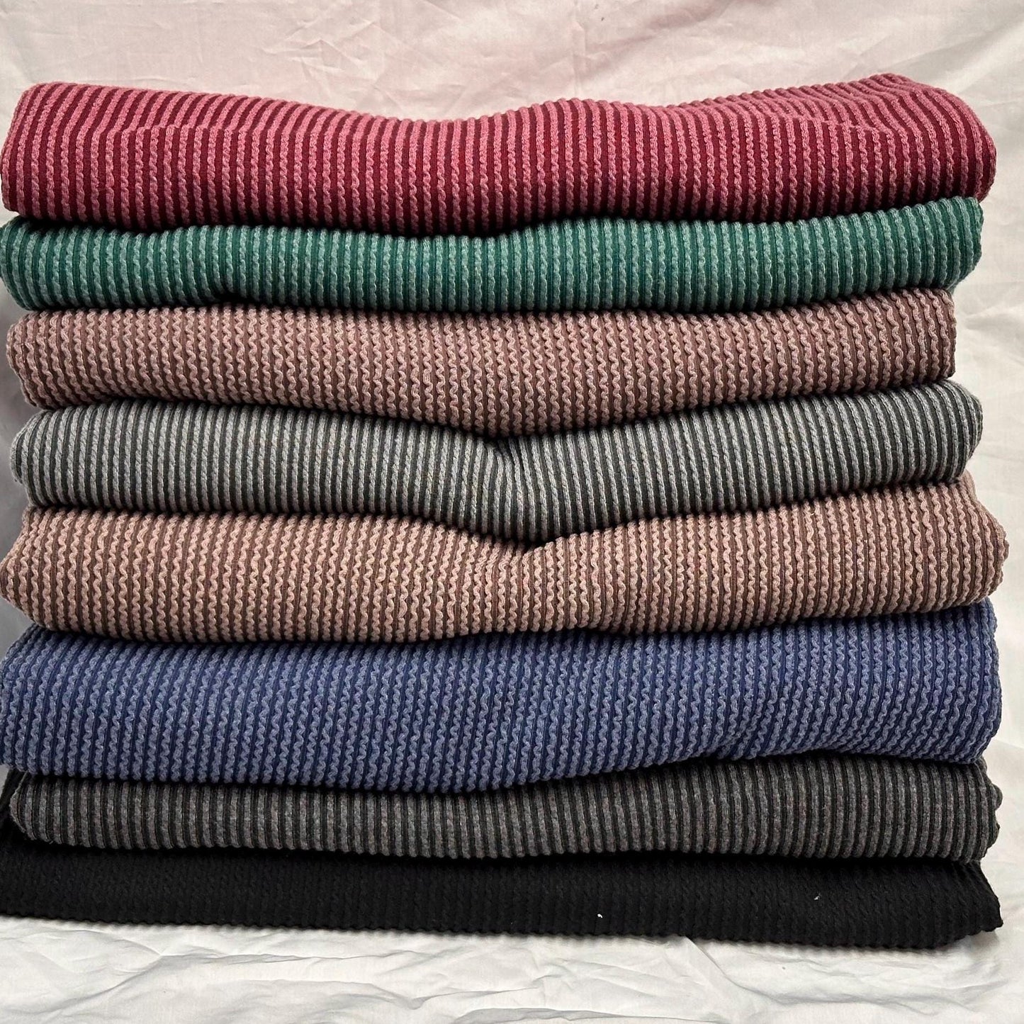 NEW COLORS! Texture Street Rib Wave Knit Spandex Fabric By The Yard Urban Rib Cable Knit Spandex Texture Knit #1