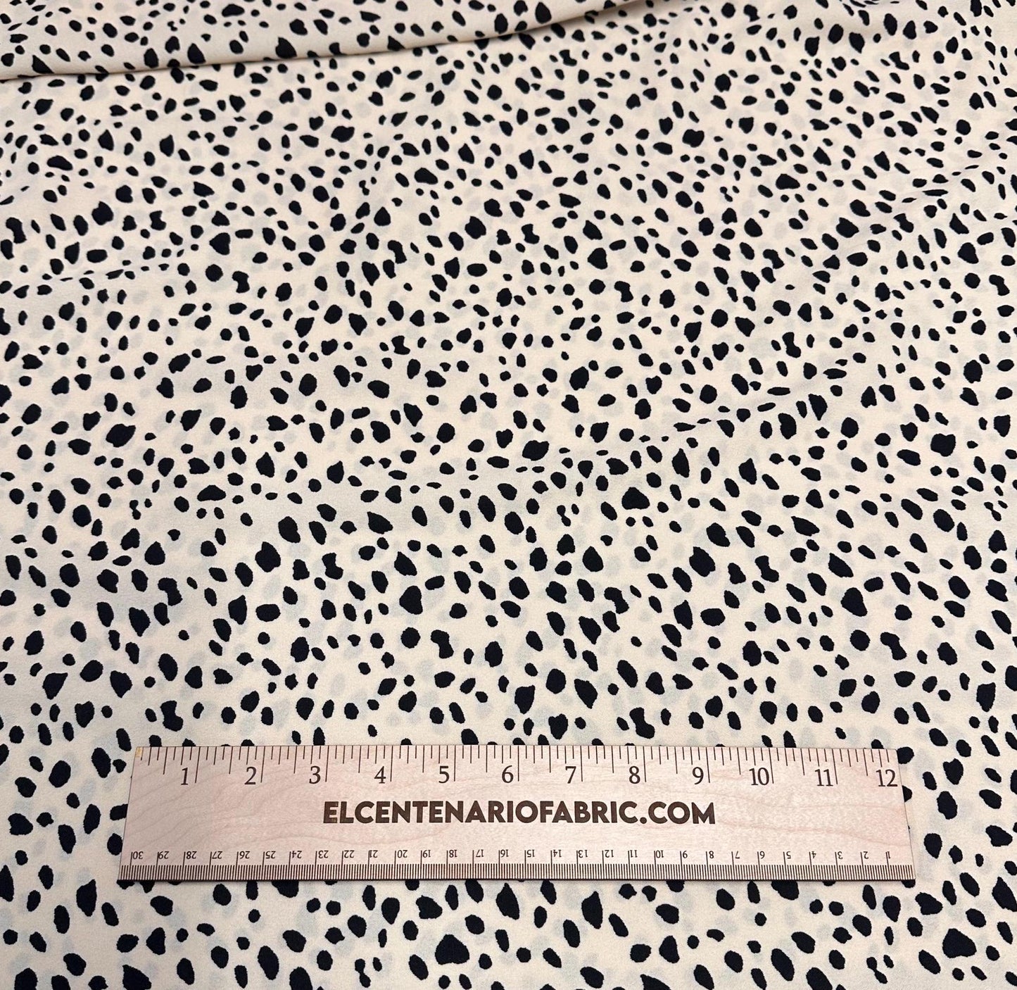 Airflow Woven Print Fabric By The Yard Nuetral Dots Cream Black