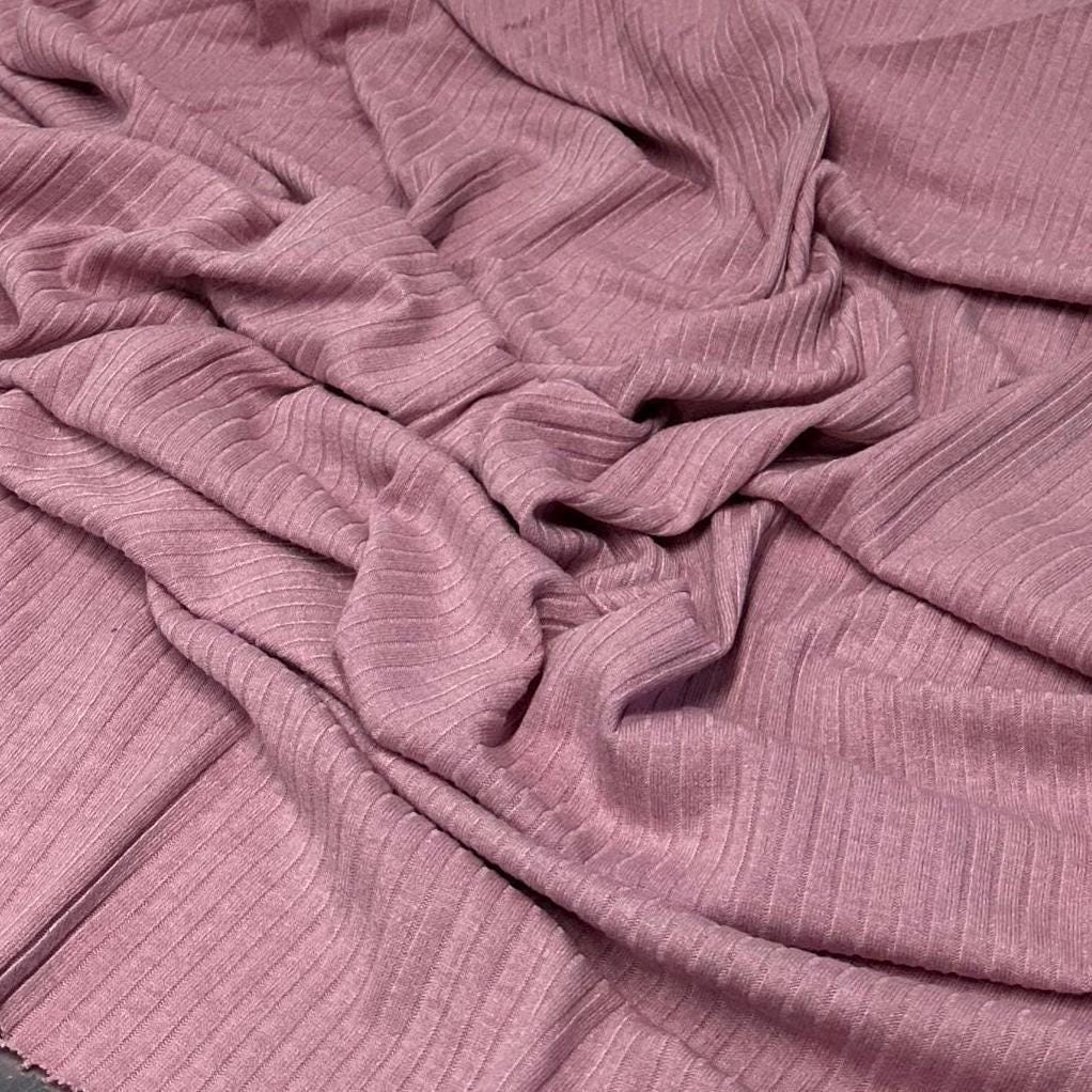 Cashmere 5x1 Rib Knit Feel Premium Sweater Knit Fabric By The Yard | 250GSM Open Weave