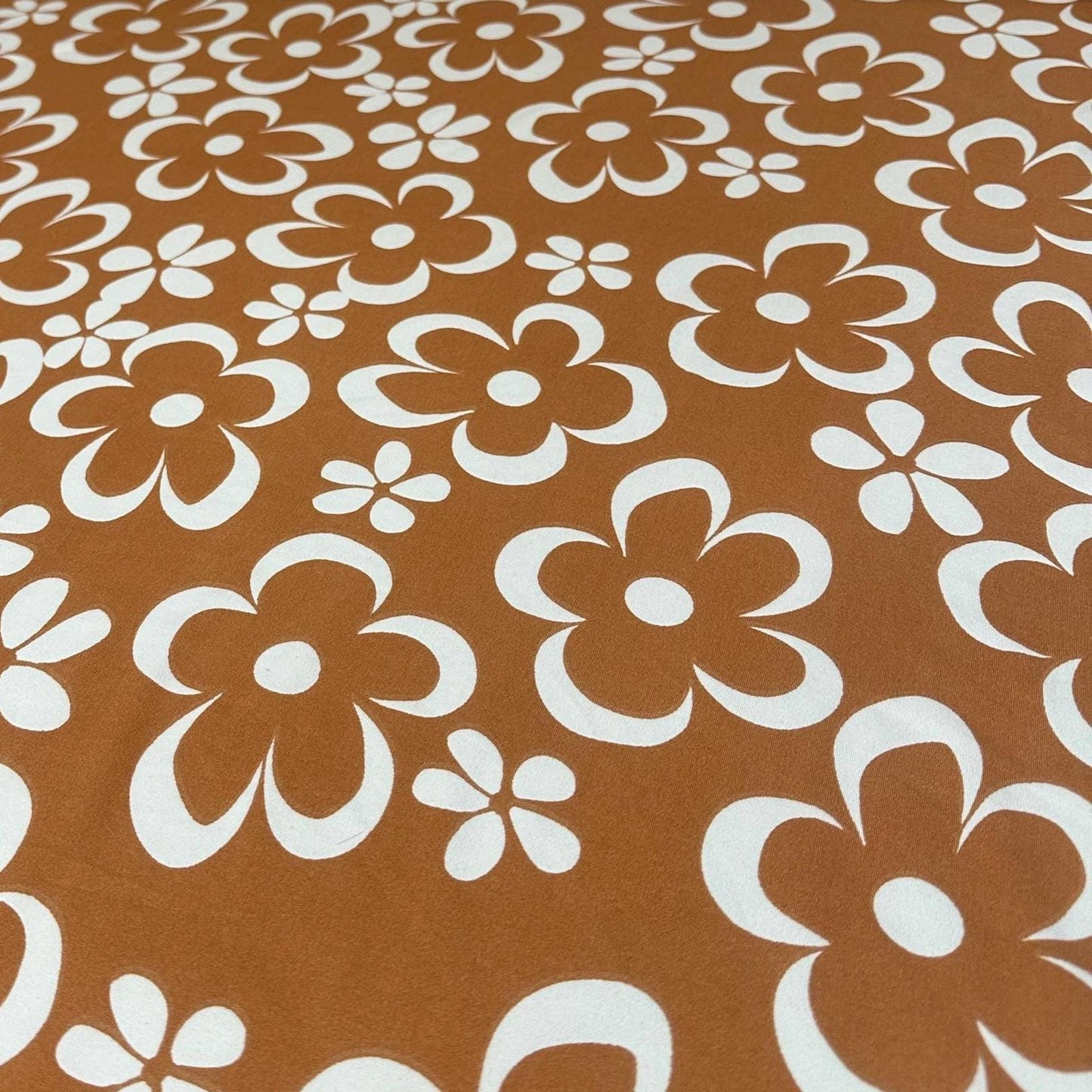 DBP Double Brushed Poly Spandex Floral Groovy 70s Print Funky Fabric By The Yard