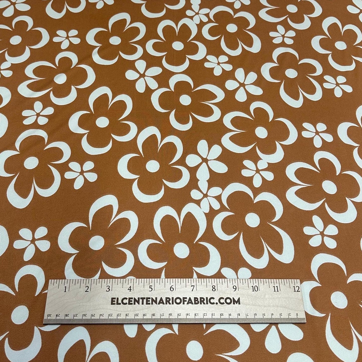 DBP Double Brushed Poly Spandex Floral Groovy 70s Print Funky Fabric By The Yard