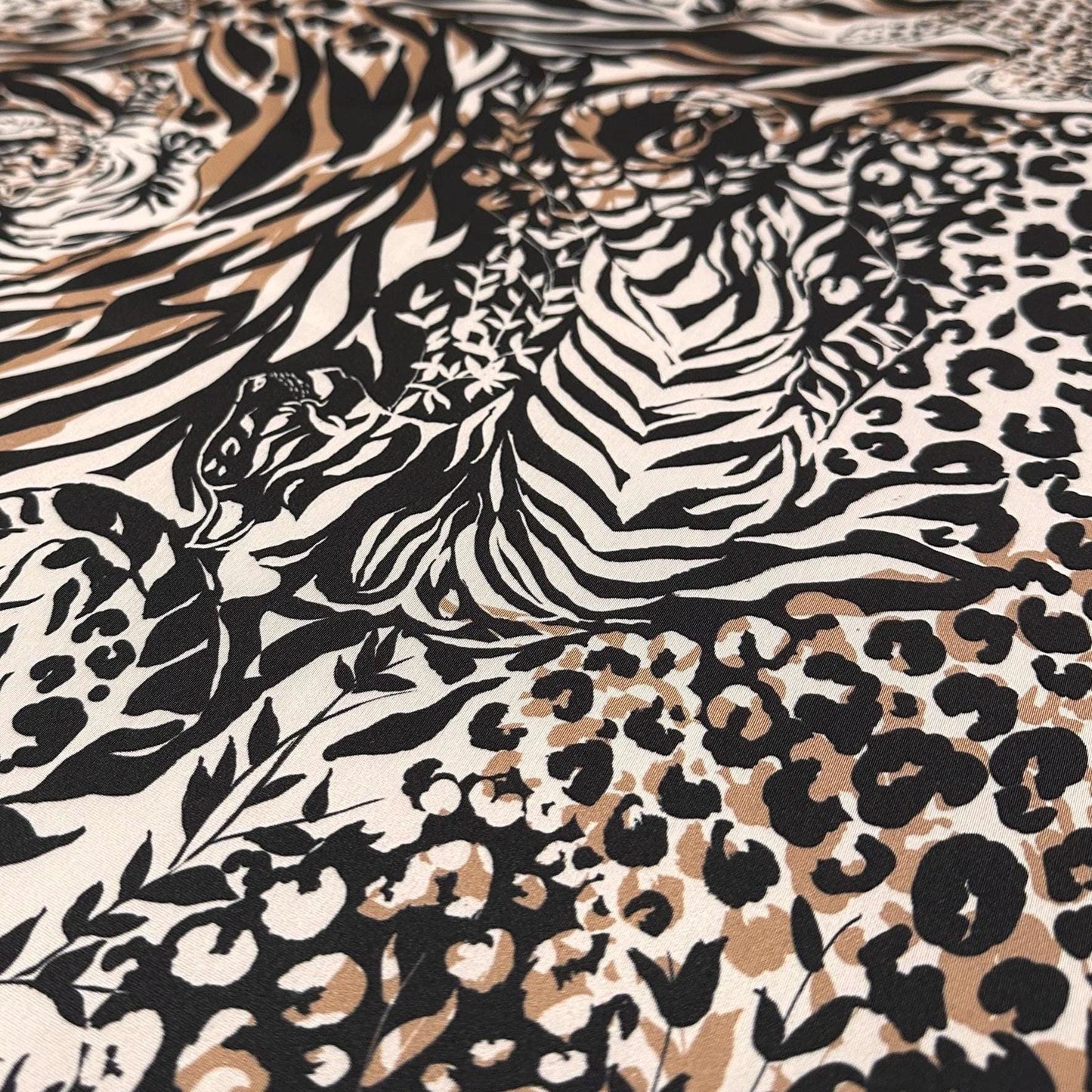 4 Way Stretch Print Nylon Spandex Fabric By The Yard Tricot Swim Wear Bikini Active Wear Brown Cheetah Zebra Leopard Animal Print 280 GSM