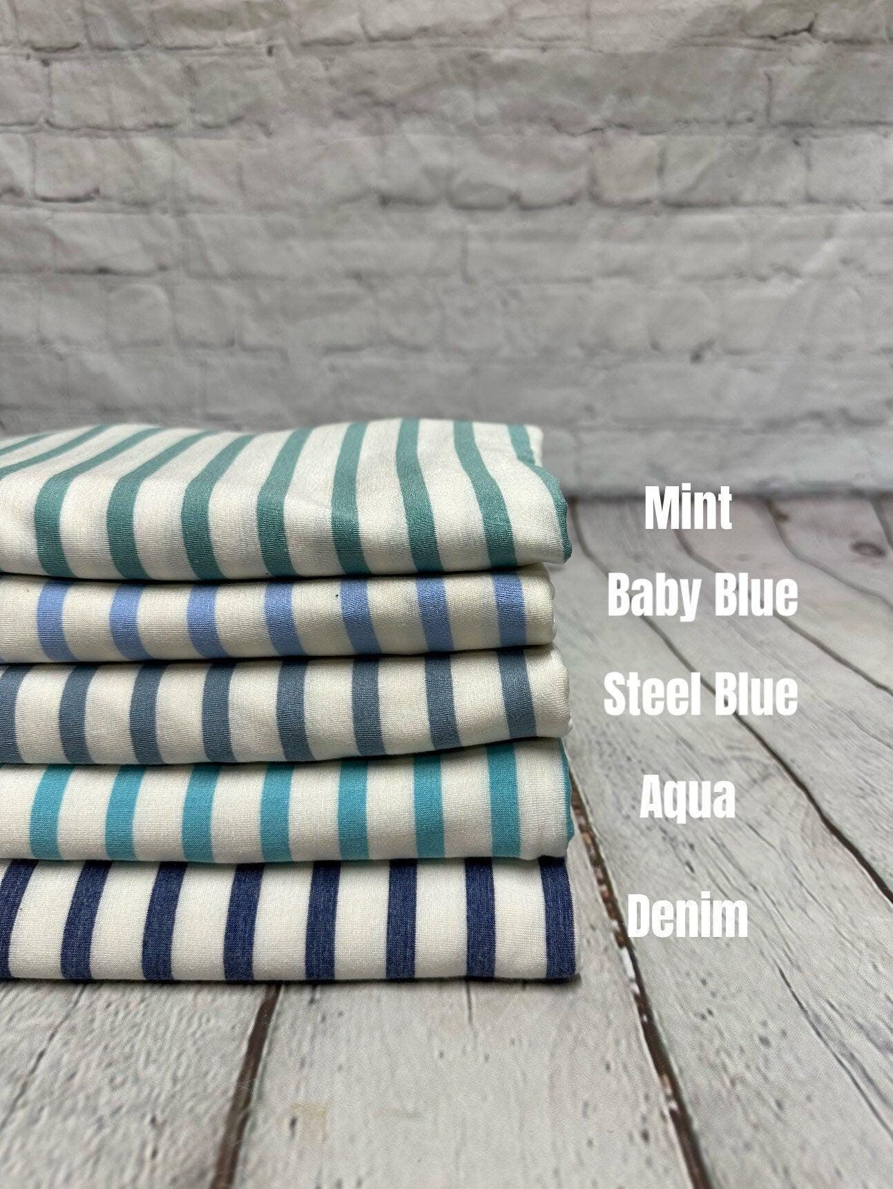 Bamboo Spandex Jersey Knit Stripes Fabric By The Yard 220GSM