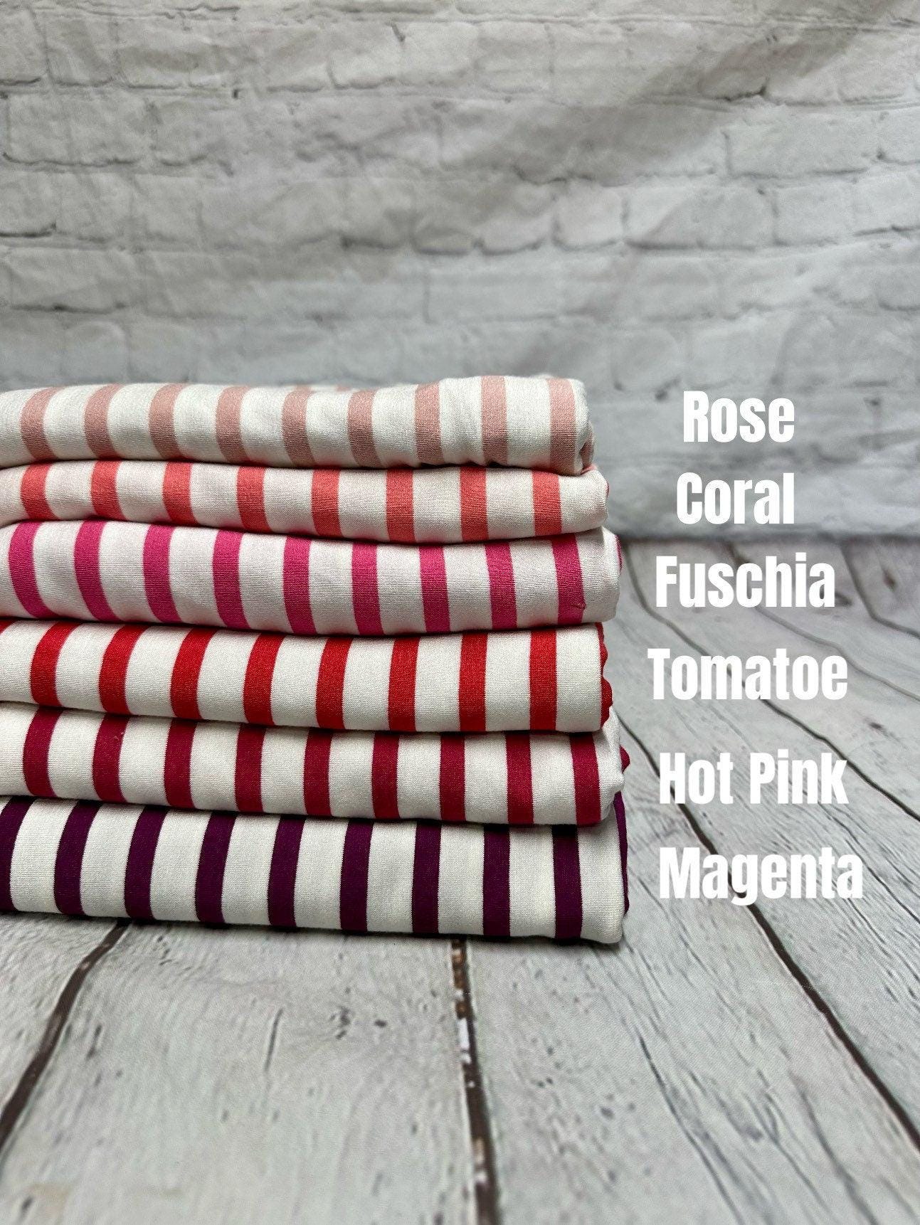 Bamboo Spandex Jersey Knit Stripes Fabric By The Yard 220GSM