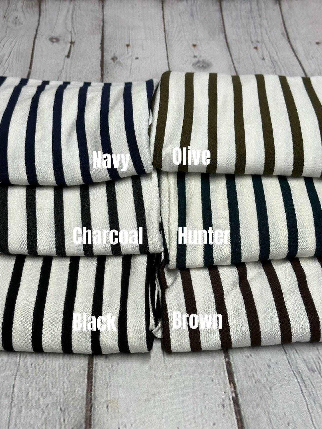 Bamboo Spandex Jersey Knit Stripes Fabric By The Yard 220GSM