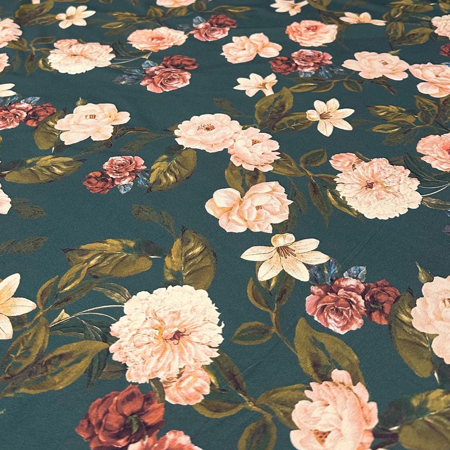 4 Way Stretch Assorted Print Nylon Spandex Fabric By The Yard Tricot Swim Wear Bikini Active Teal Floral Flower