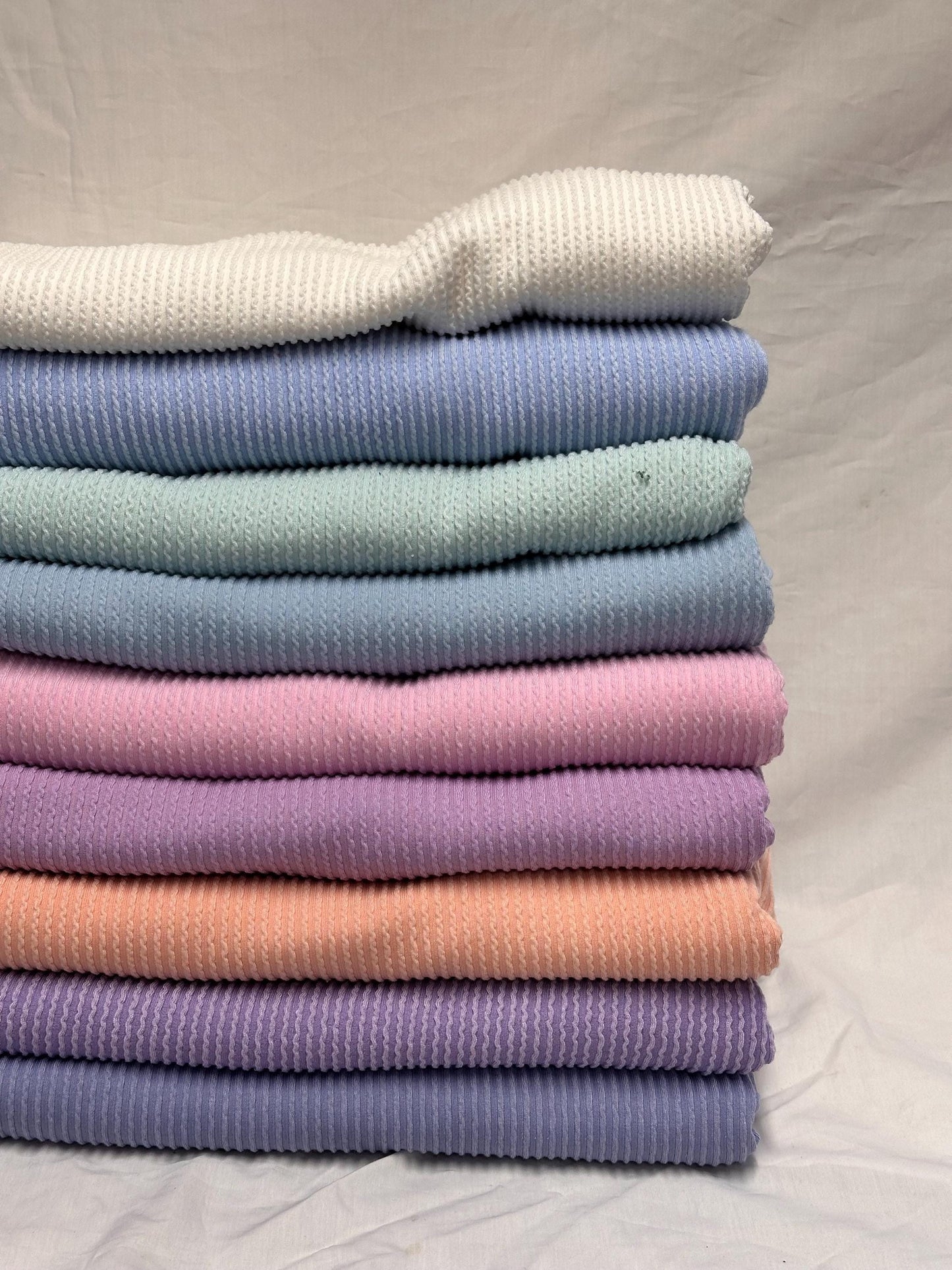 NEW COLORS! Texture Street Rib Wave Knit Spandex Fabric By The Yard Urban Rib Cable Knit Spandex Texture Knit #3