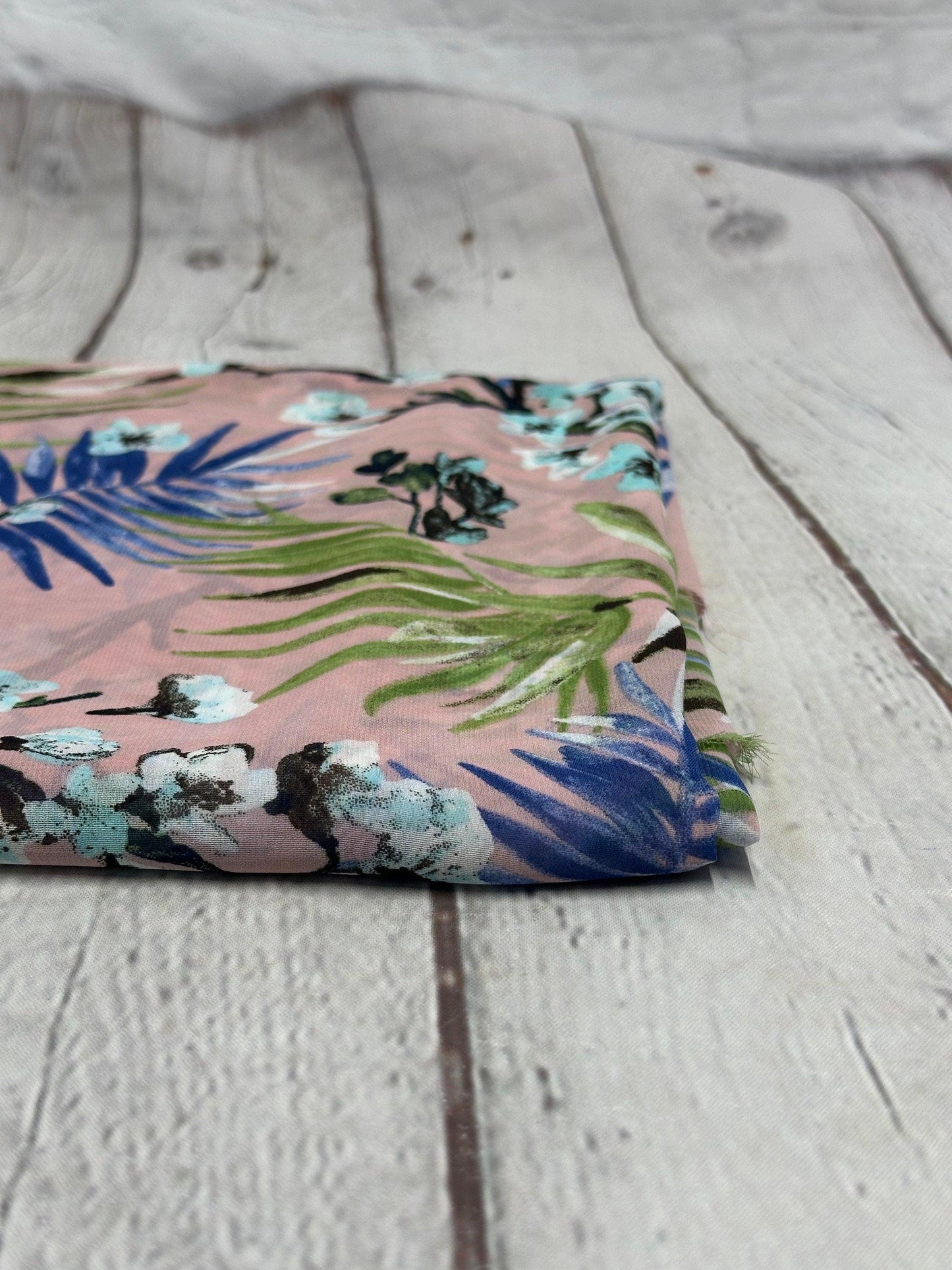 Polyester Chiffon Woven Print Fabric By The Yard Mauve Blossom Leaf Flower Summer Floral Print Summer Flowy Dress