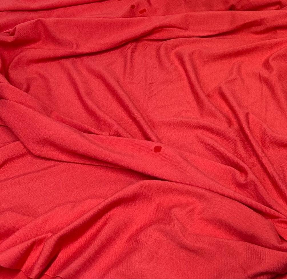 New Colors! 4-Way Stretch Bamboo Fabric| Soft Bamboo Spandex | Fabric By The Yard | For Dresses, Cardigans and Blouses | Primary Color Hue
