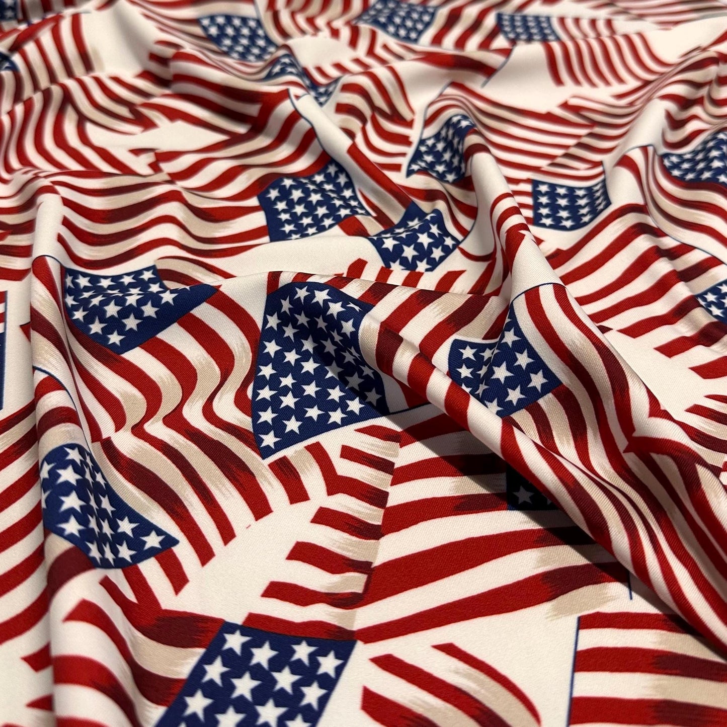 4 Way Stretch Print Nylon Spandex Fabric By The Yard Tricot Swim Wear Bikini Active Wear USA American Flag Fourth of July Independence