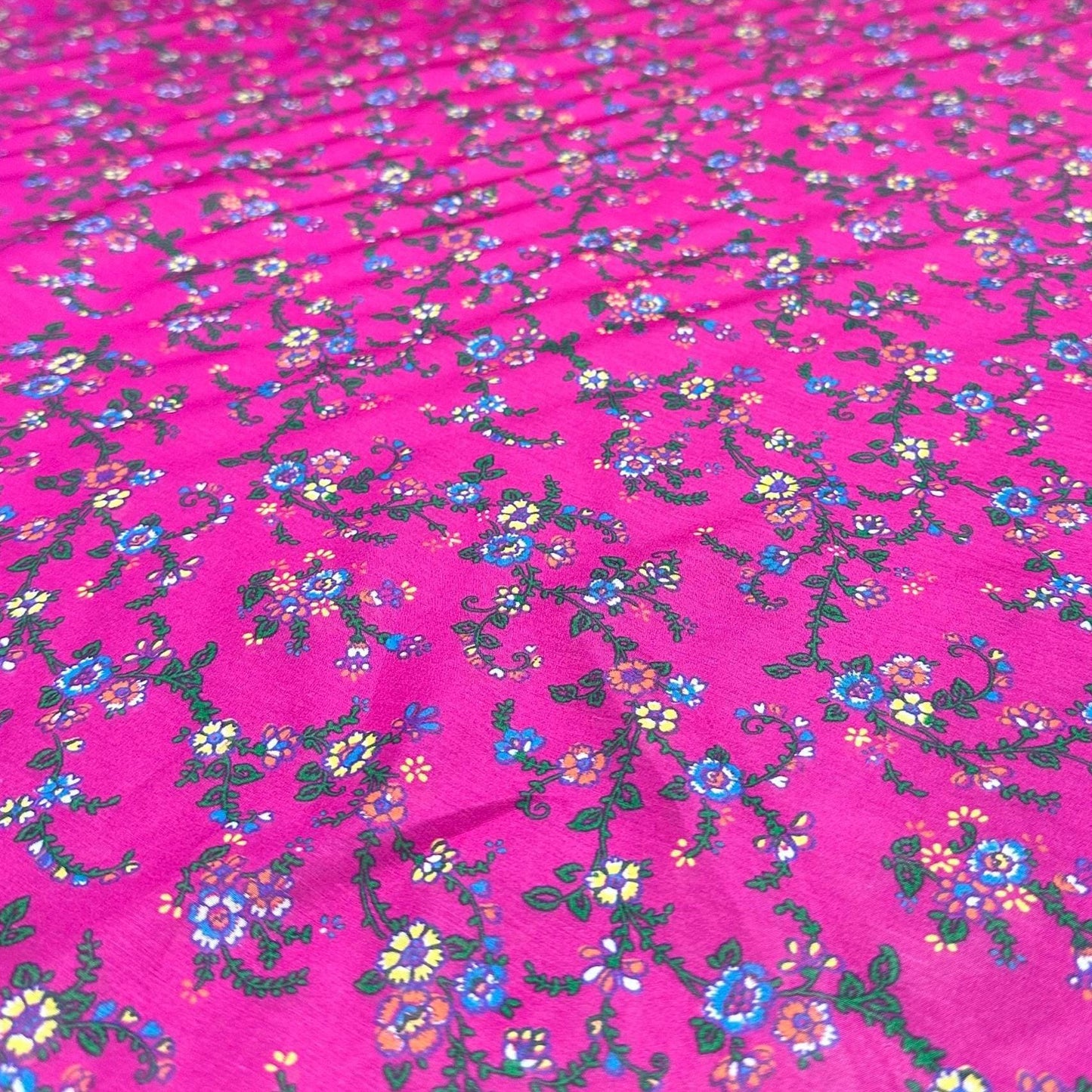 Cotton Silk Multi Color Varigated Stripe Print Fabric By The Yard