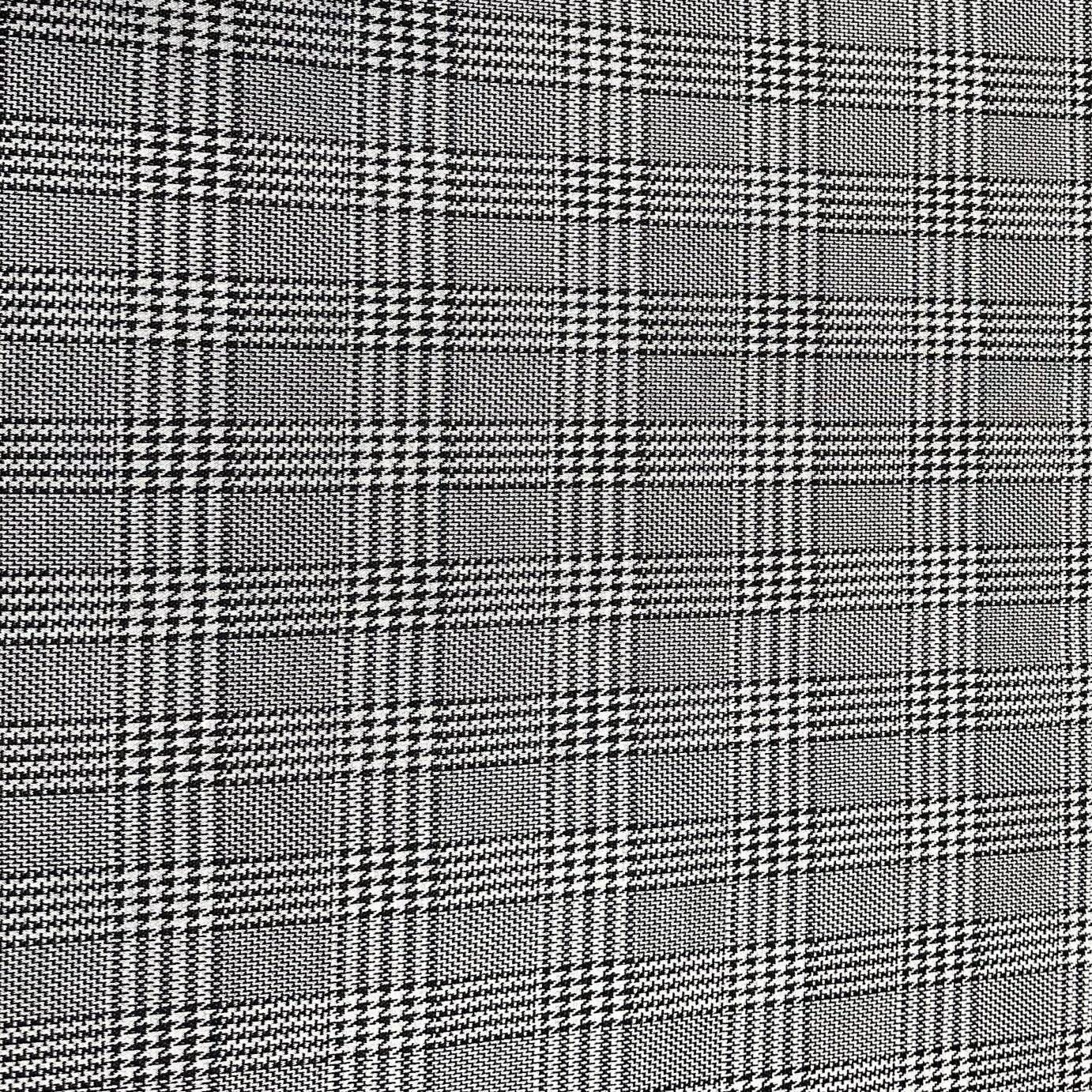 2 Way Stretch Double Knit Houndstooth Polyester Spandex Fabric By The Yard Grey Black