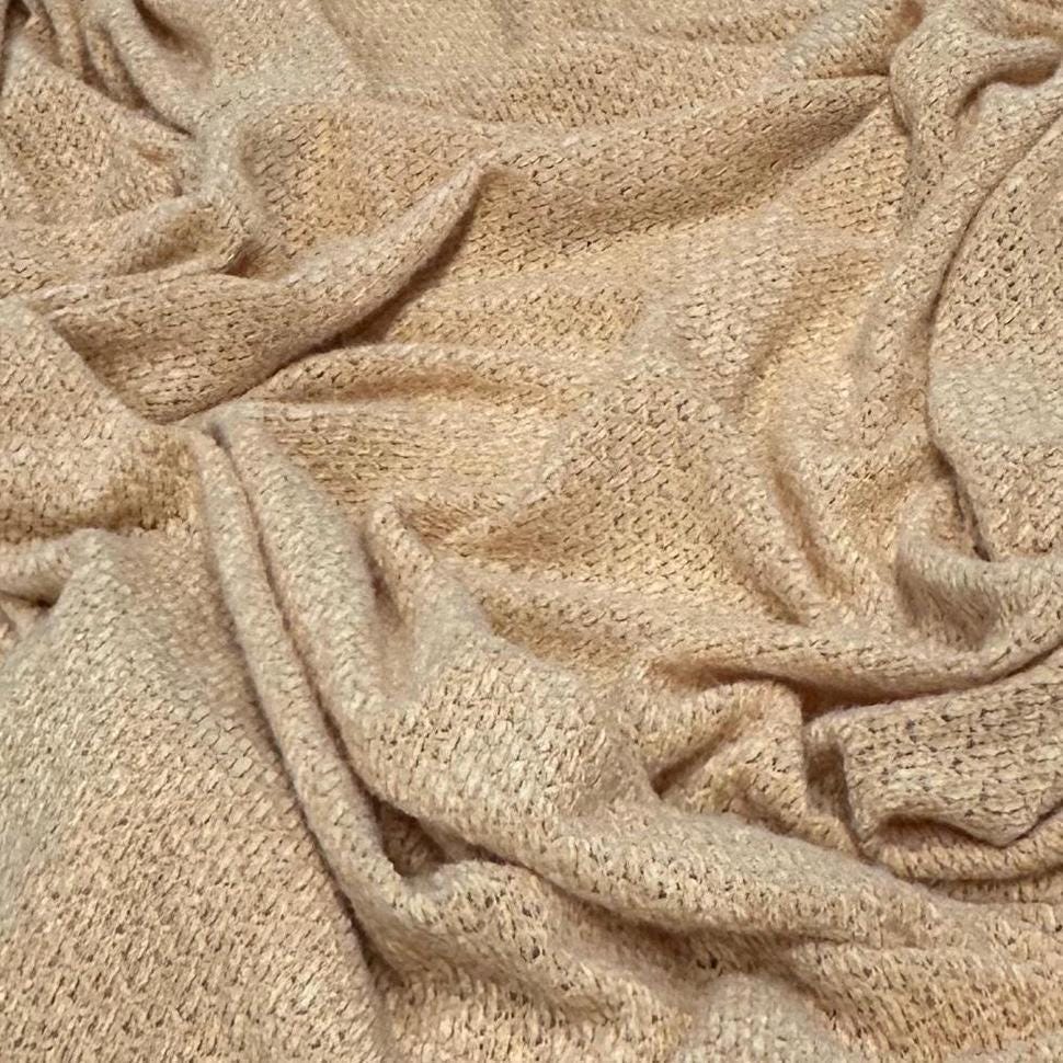 Chenille Sweater Knit Sugar Fabric By The Yard Soft Cozy Open Lose Weave Texture