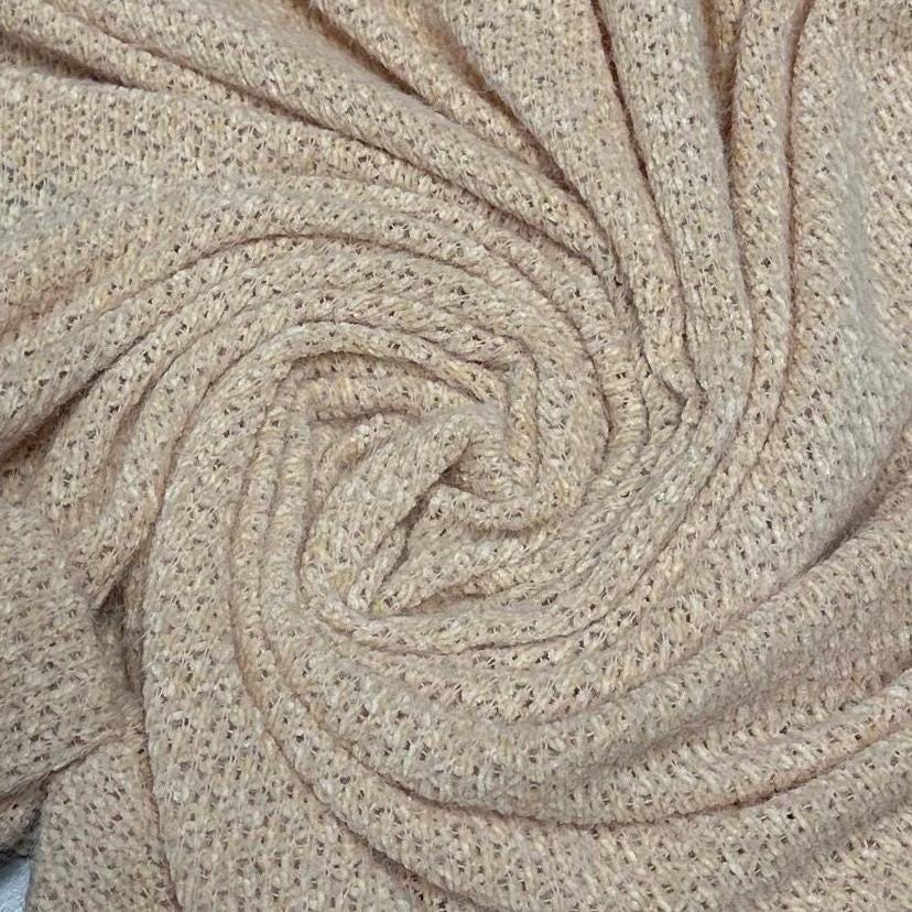 Chenille Sweater Knit Sugar Fabric By The Yard Soft Cozy Open Lose Weave Texture