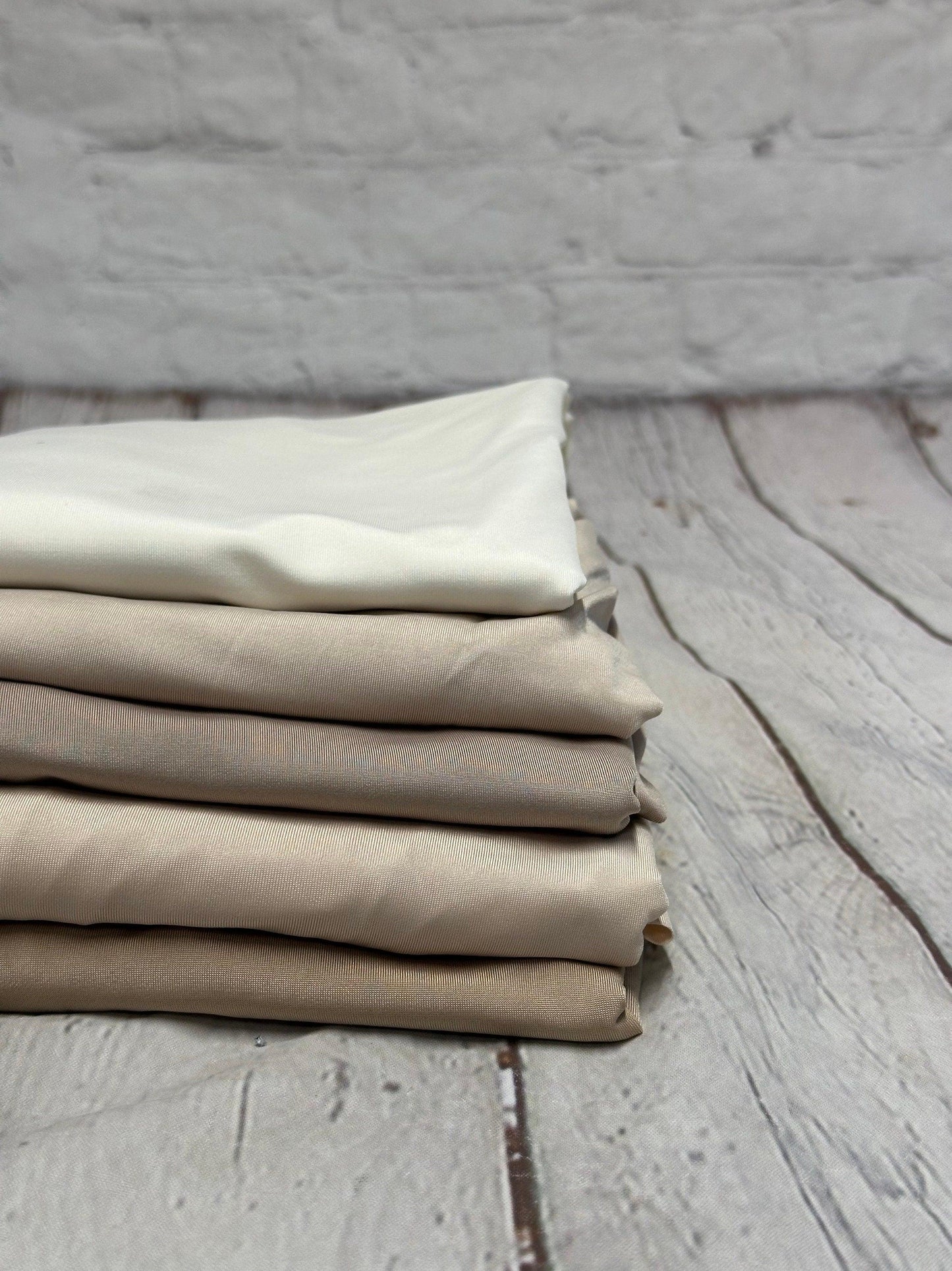 Venezia 4 Way Flowy Polyester Spandex Knit Fabric By The Yard Dresses, Skirts, Lingerie, intimates, Swim Wear, Lining, BodyCon Neutral Tone