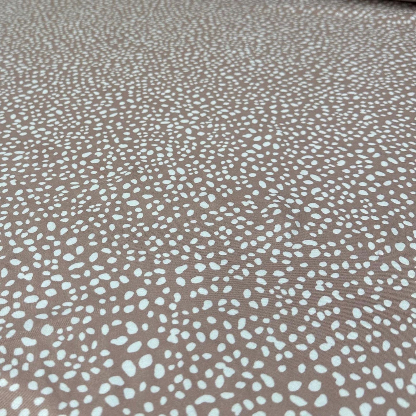 DBP Double Brushed Poly Spandex Print Mini Assorted Dot Polka Dot Print By The Yard Mauve