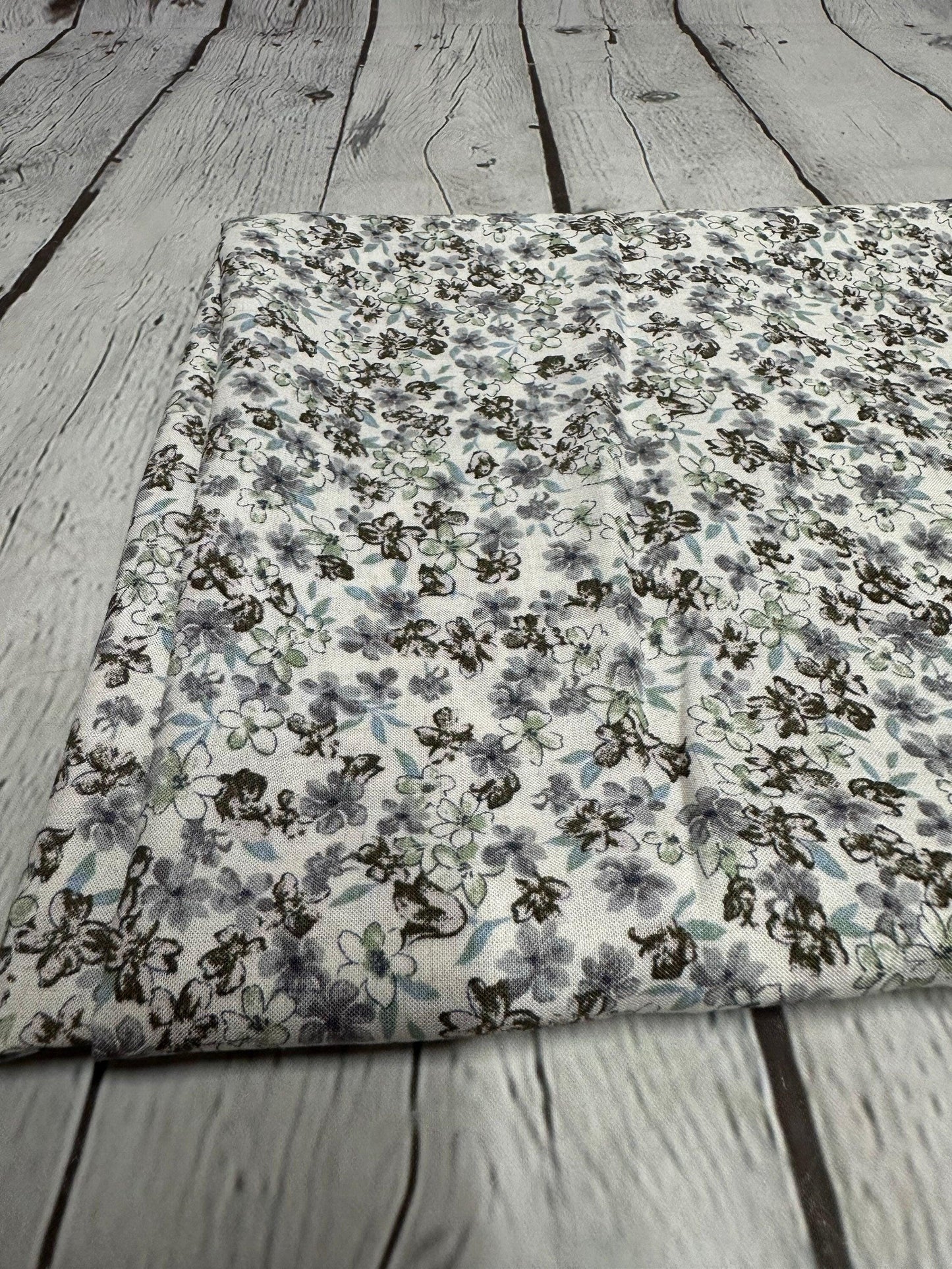 Mini Floral Rayon Linen Blend Soft Woven Fabric By The Yard Flowers 200 GSM