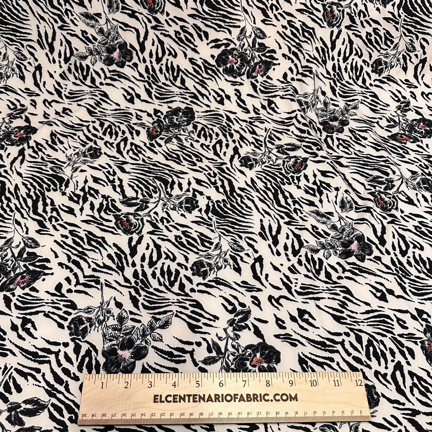 4 Way Stretch Print Nylon Spandex Fabric By The Yard Tricot Swim Wear Bikini Active Wear Cream Cheetah Rose Zebra Animal Print 280 GSM