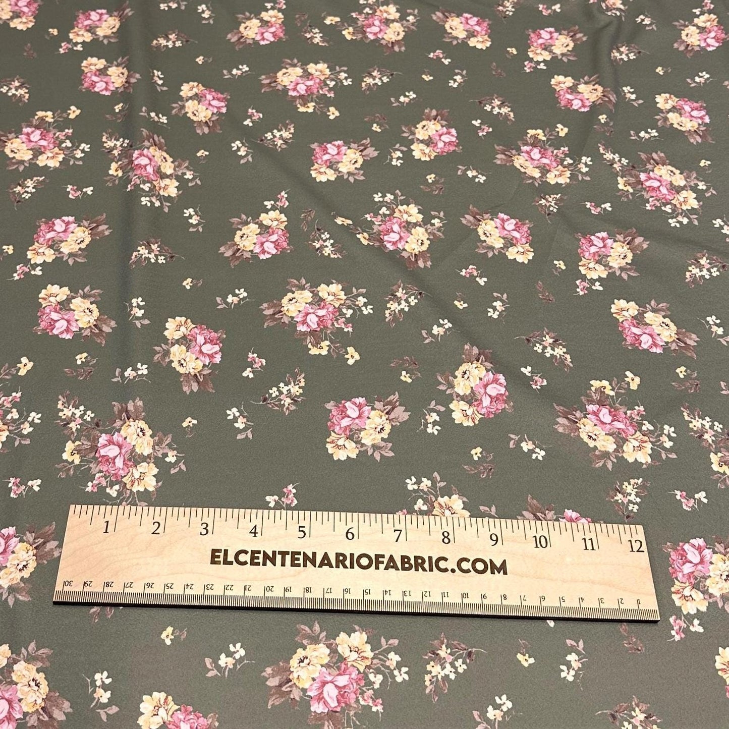 Airflow Woven Print Fabric By The Yard Small Multi Color Summer Floral Print Sage