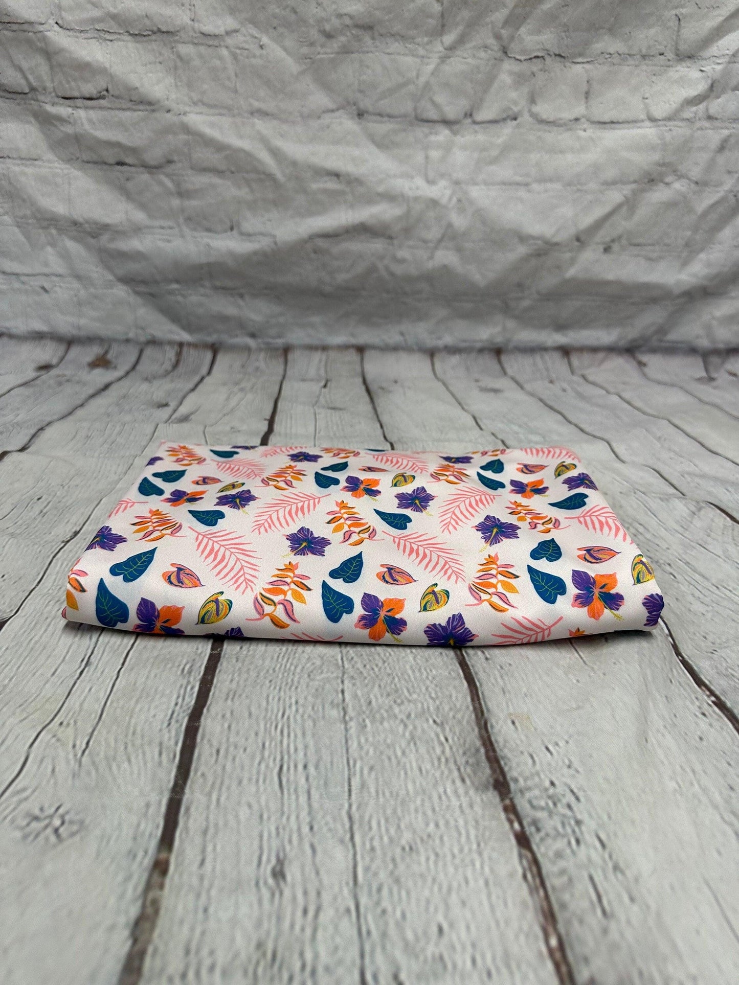 4 Way Stretch Print Spandex Fabric By The Yard Tricot Swim Wear Bikini Floral Multi Color Purple Tone Flower Print 280 GSM