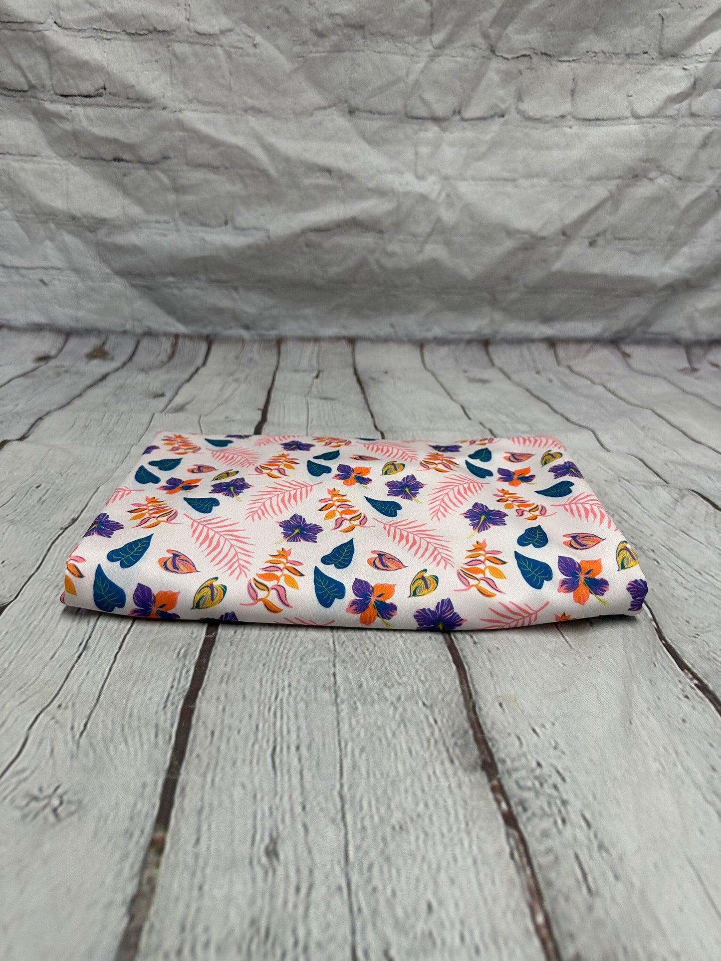 4 Way Stretch Print Spandex Fabric By The Yard Tricot Swim Wear Bikini Floral Multi Color Purple Tone Flower Print 280 GSM