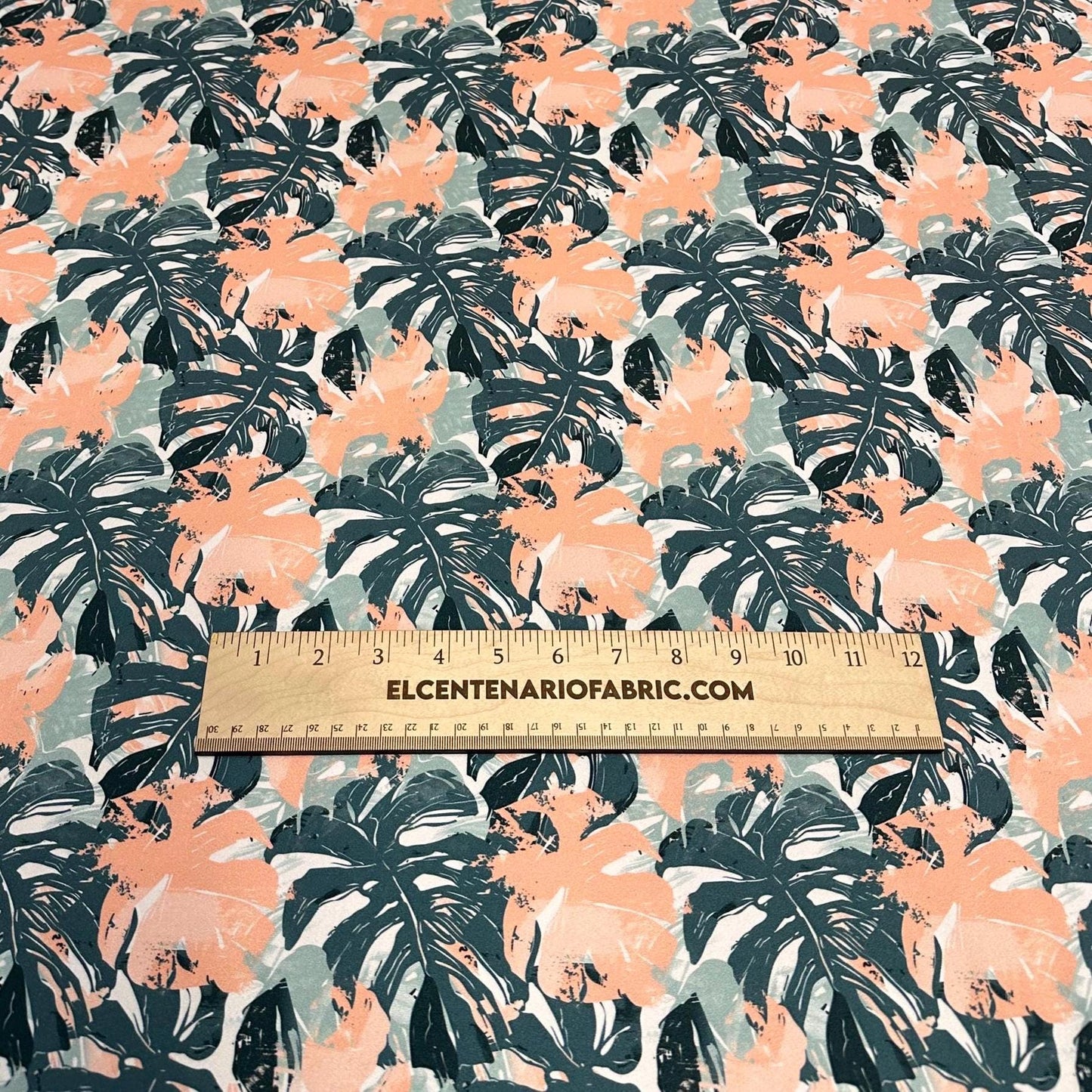 4 Way Stretch Print Spandex Fabric By The Yard Tricot Swim Wear Bikini Tropical Teal Green Mauve Floral Hawaii 280 GSM