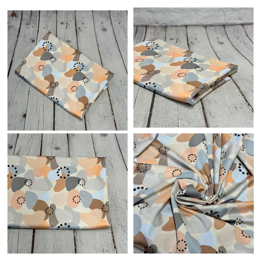 4 Way Stretch Print Spandex Fabric The Yard Tricot Swim Wear Bikini Boho Neutral Abdtract Fall Rustic Geometric Print 280 GSM