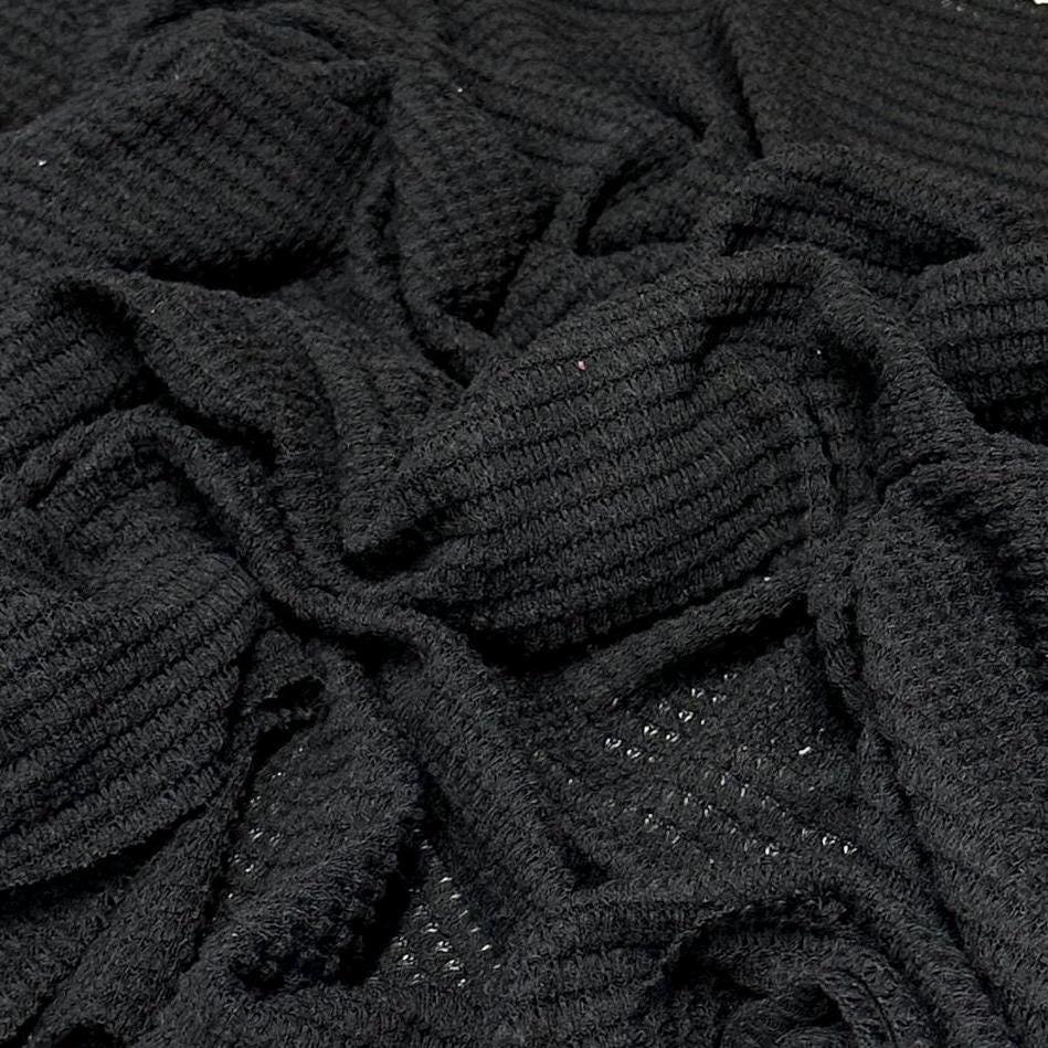 Open Weave Chunky Waffle Sweater Knit Fabric By The Yard | 250GSM Base Colors #2