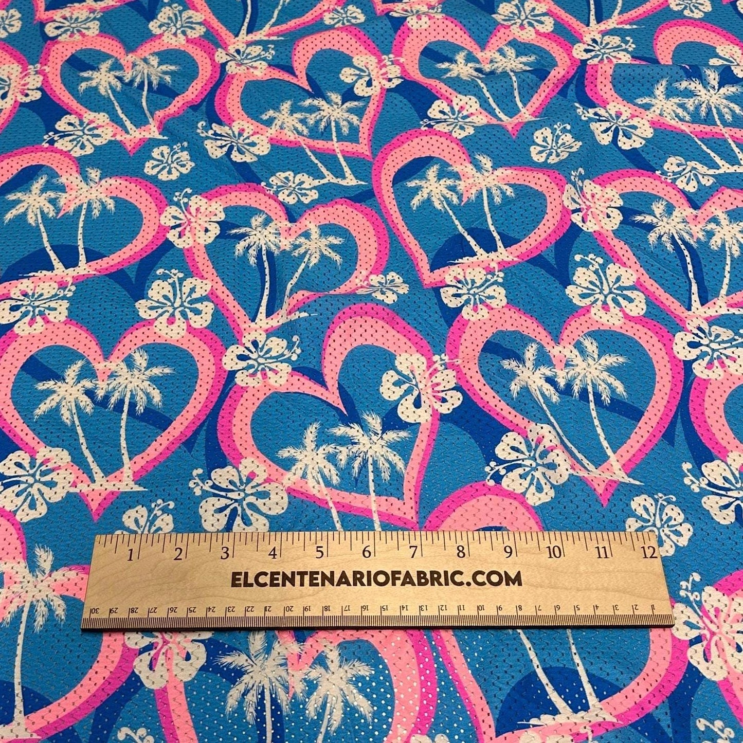 4 Way Stretch Print Poly Spandex Mesh Fabric By The Yard Terry Swim Wear Bikini Active Wear Multicolor Tropical Palm 70s Retro Vintage