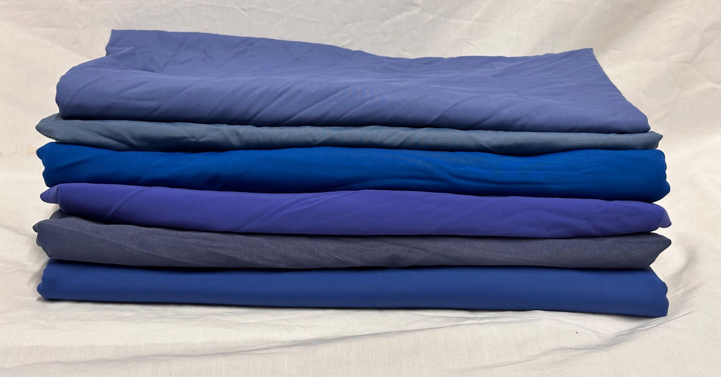Nylon Spandex Tricot Solid Swimwear Activewear Fabric By The Yard Denim Blue Shades Hue