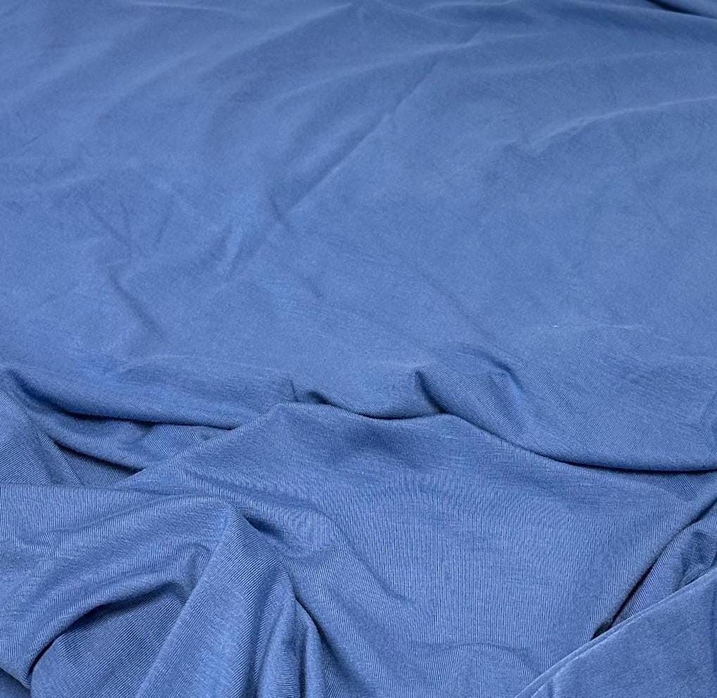 New Colors! 4-Way Stretch Bamboo Fabric| Soft Bamboo Spandex | Fabric By The Yard | For Dresses, Cardigans and Blouses | Denim Sages Colors