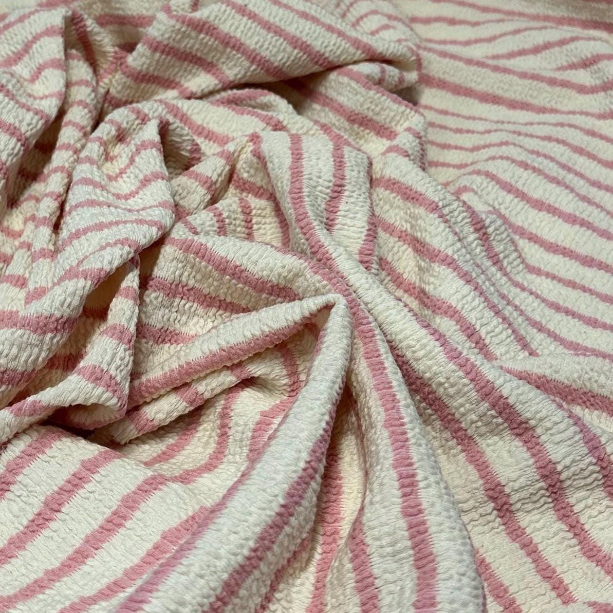 NEW COLORS! Stripe Rib Wave Knit Spandex Fabric By The Yard Cable Knit Spandex Texture Knit