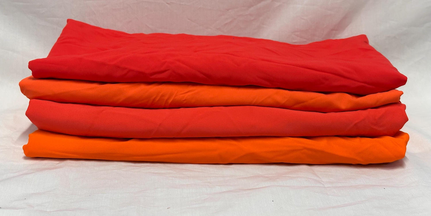 Nylon Spandex Tricot Solid Swimwear Activewear Fabric By The Yard Orange Coral Hues