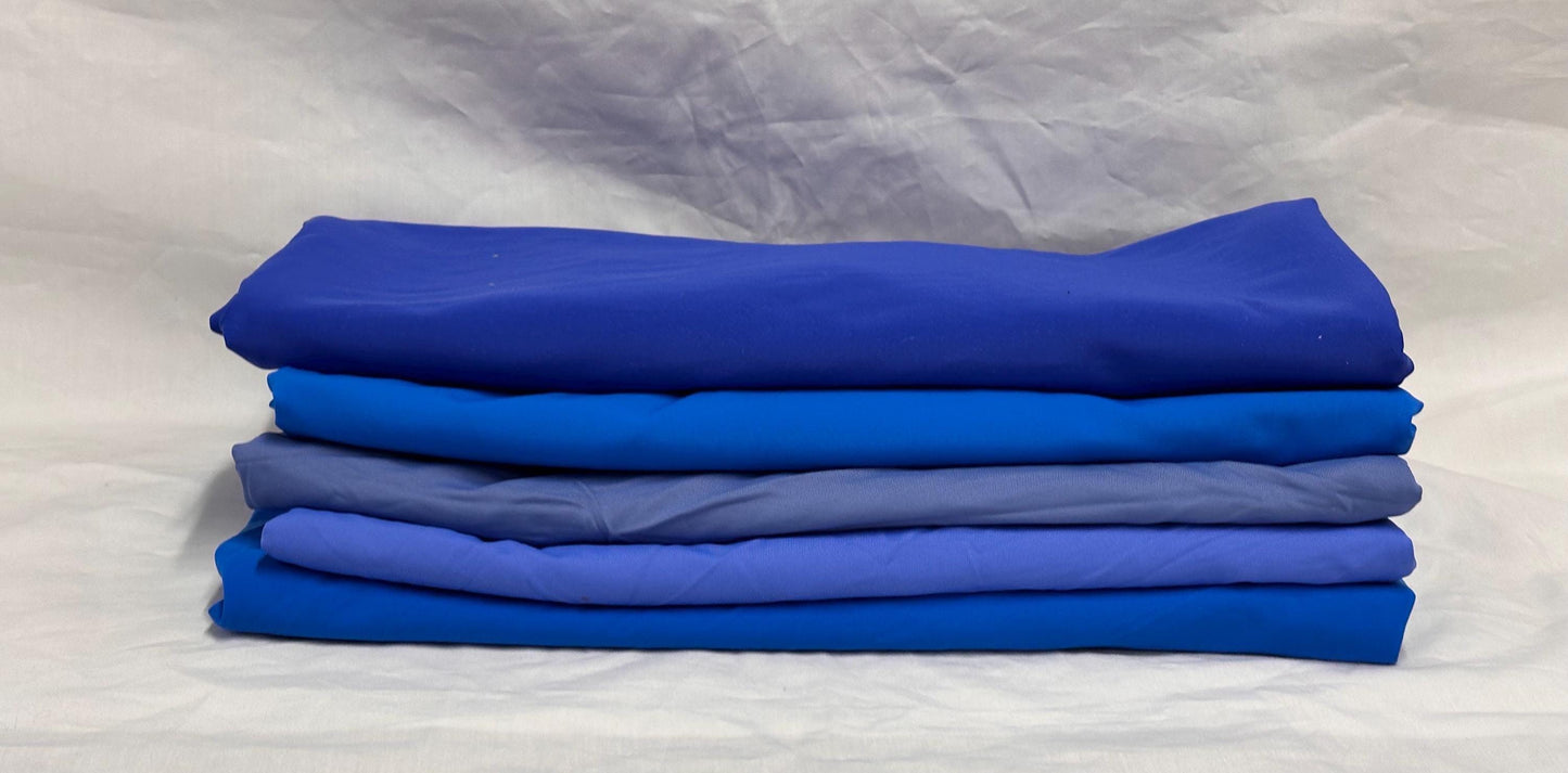 Nylon Spandex Tricot Solid Swimwear Activewear Fabric By The Yard Blue Shades