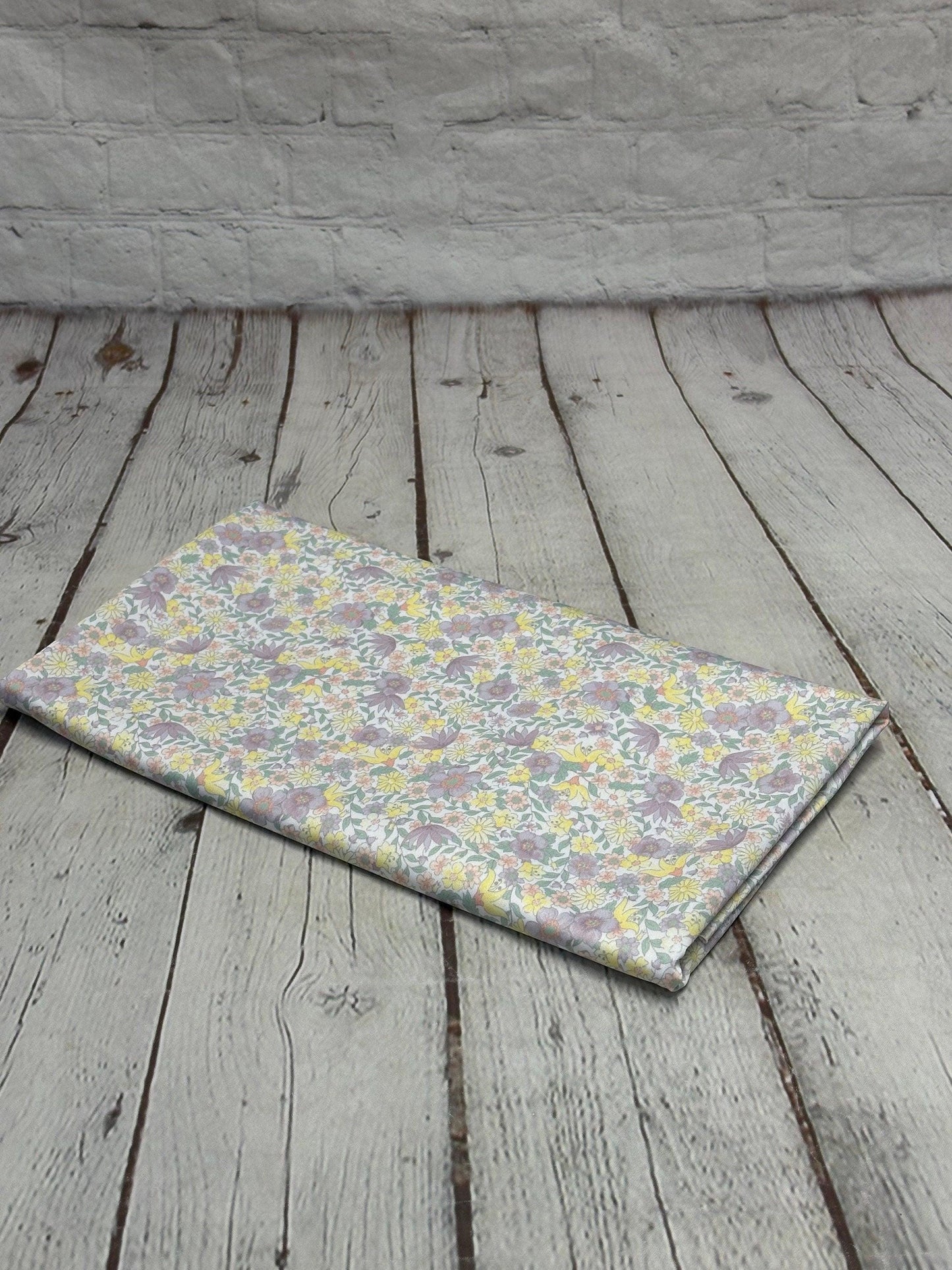 4 Way Stretch Tricot Print Spandex Fabric By The Yard Tricot Swim Wear Bikini Soft Pastel Small Ditsy Flower Foral Lilac Yellow Daisy