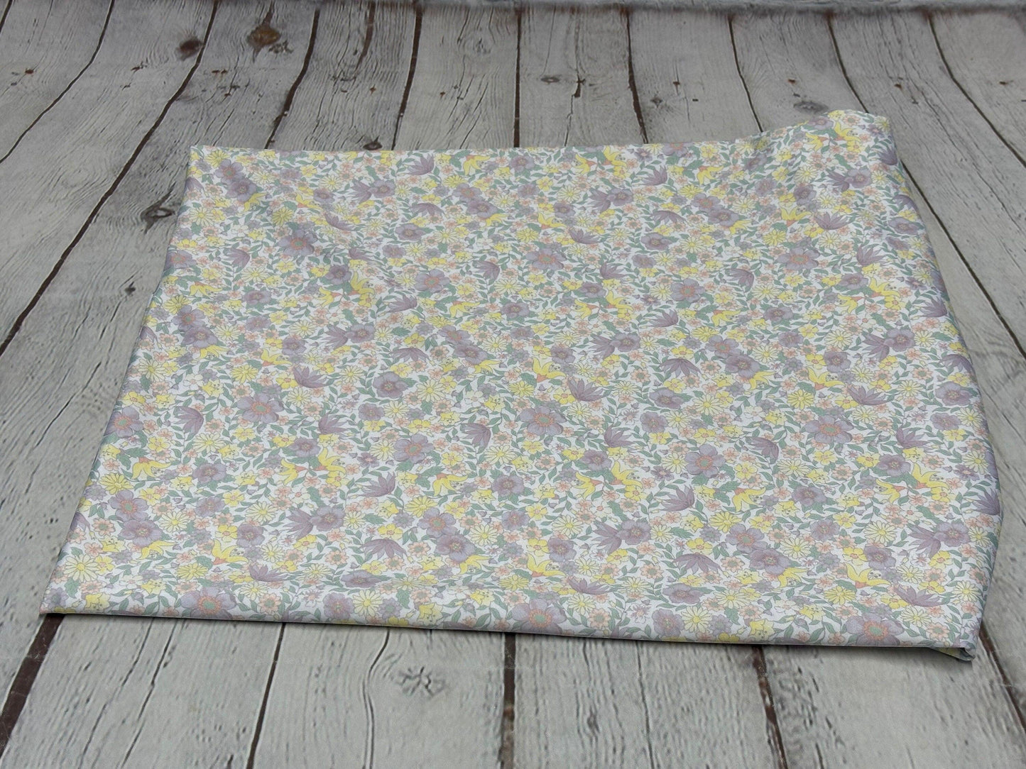 4 Way Stretch Tricot Print Spandex Fabric By The Yard Tricot Swim Wear Bikini Soft Pastel Small Ditsy Flower Foral Lilac Yellow Daisy