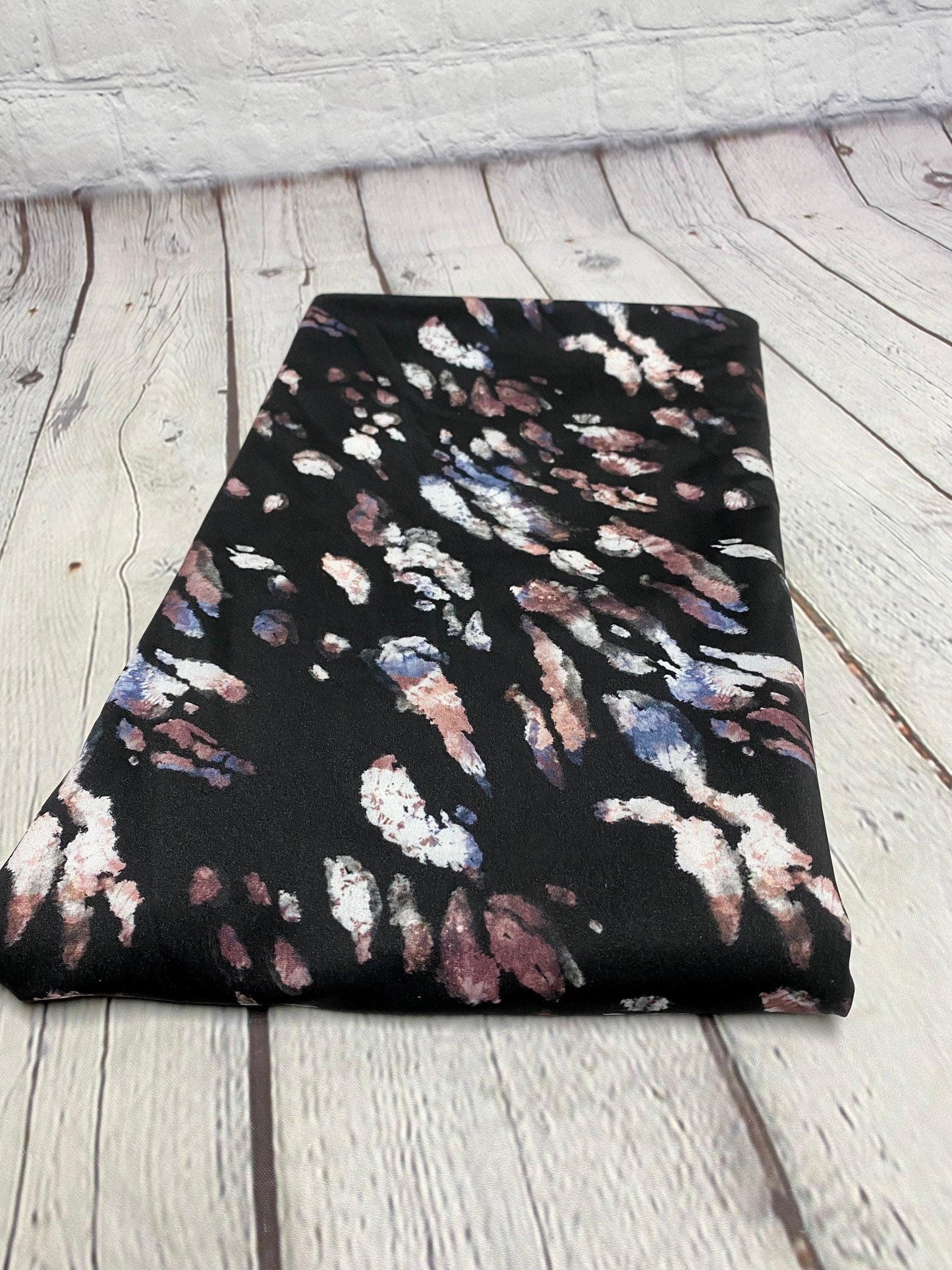 4 Way Stretch Print Nylon Spandex Fabric By The Yard Tricot Swim Wear Bikini Active Wear Tie Dye Animal Print Black Multi Print 280 GSM