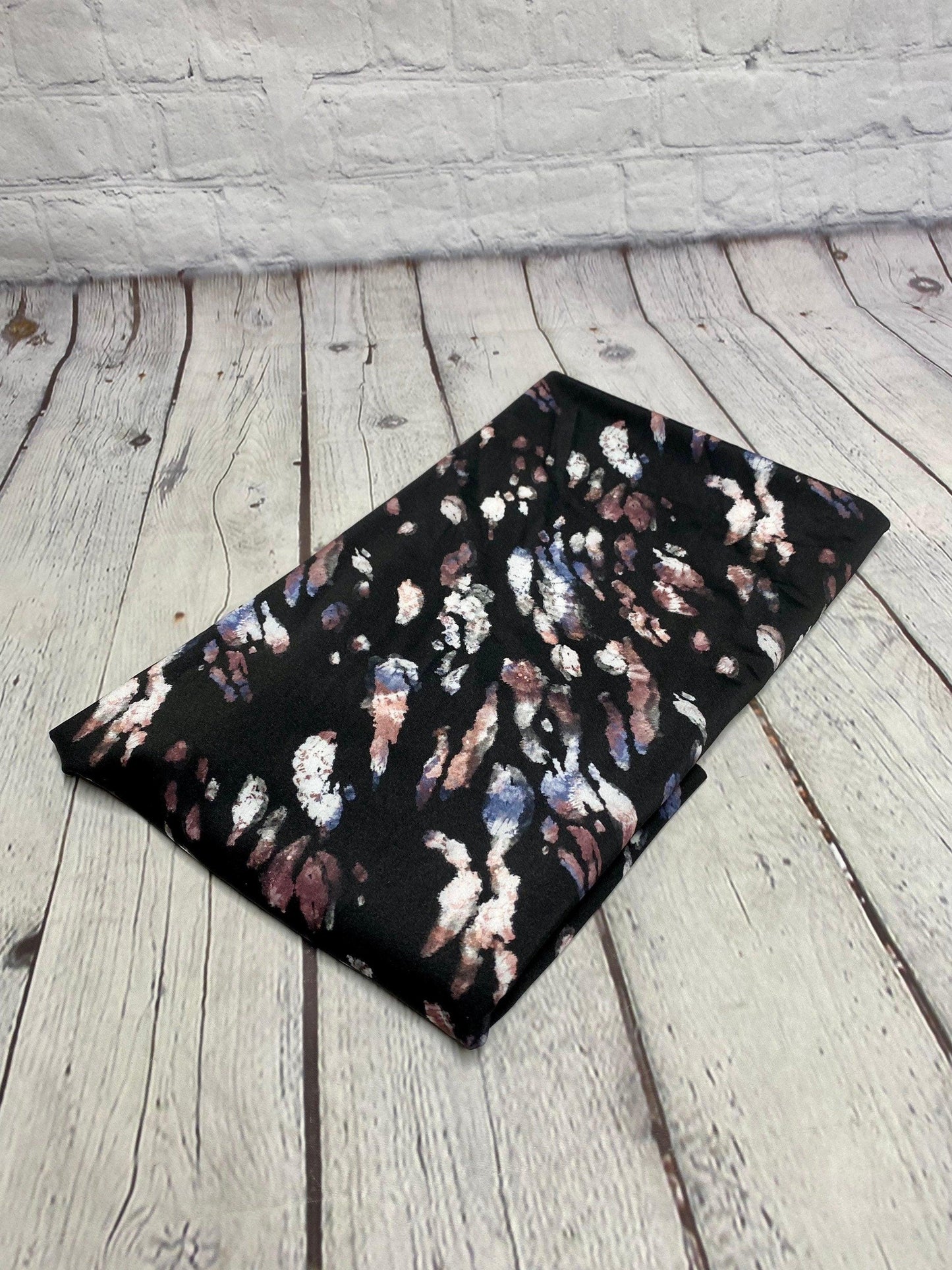 4 Way Stretch Print Nylon Spandex Fabric By The Yard Tricot Swim Wear Bikini Active Wear Tie Dye Animal Print Black Multi Print 280 GSM