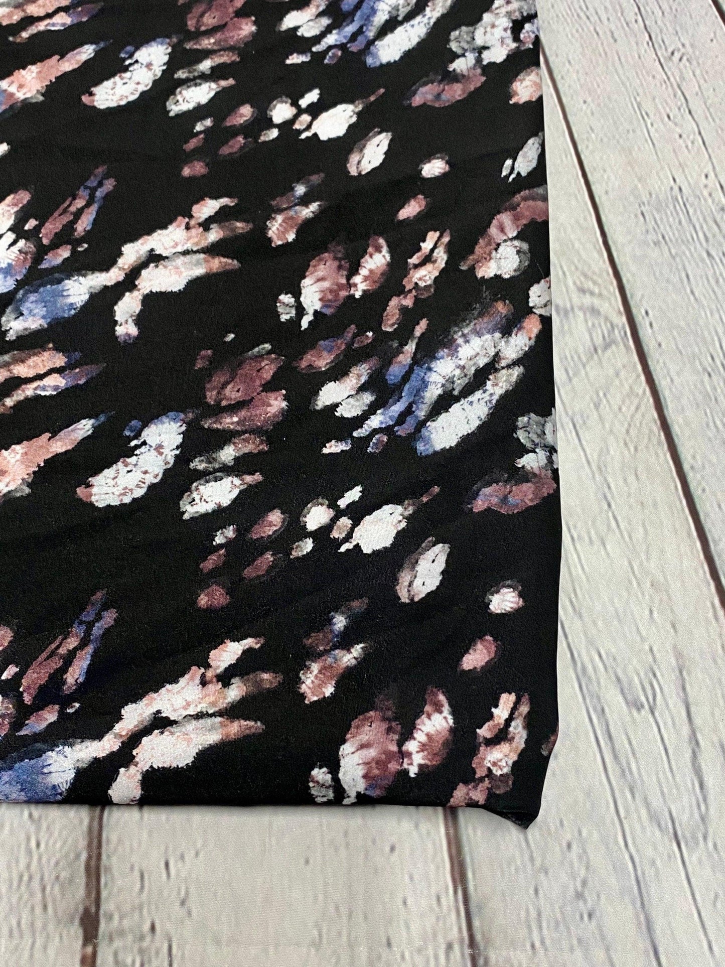 4 Way Stretch Print Nylon Spandex Fabric By The Yard Tricot Swim Wear Bikini Active Wear Tie Dye Animal Print Black Multi Print 280 GSM