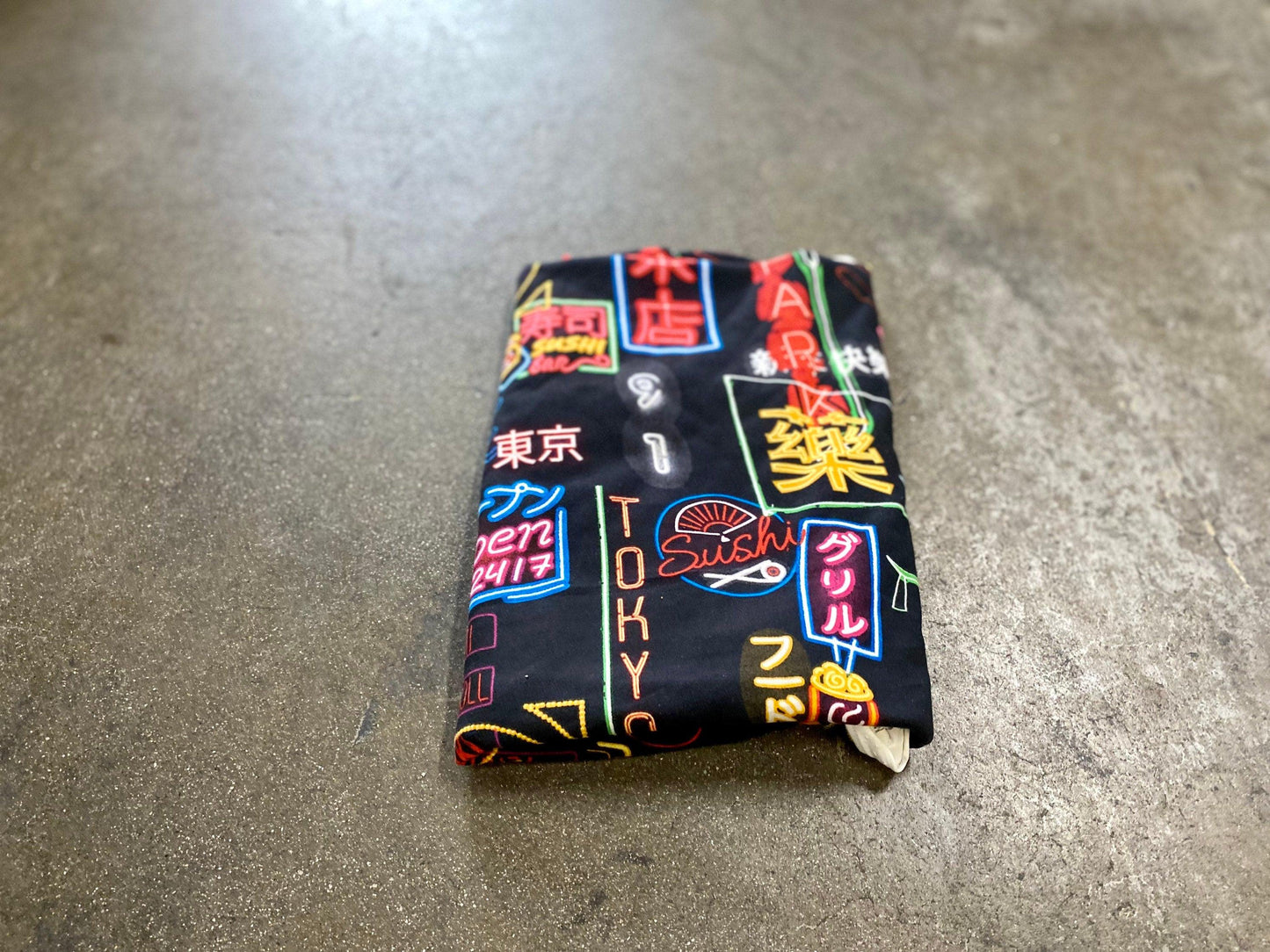 DBP Neon Lights Sushi Tokyo Print Double Brushed Poly Fabric By The Yard