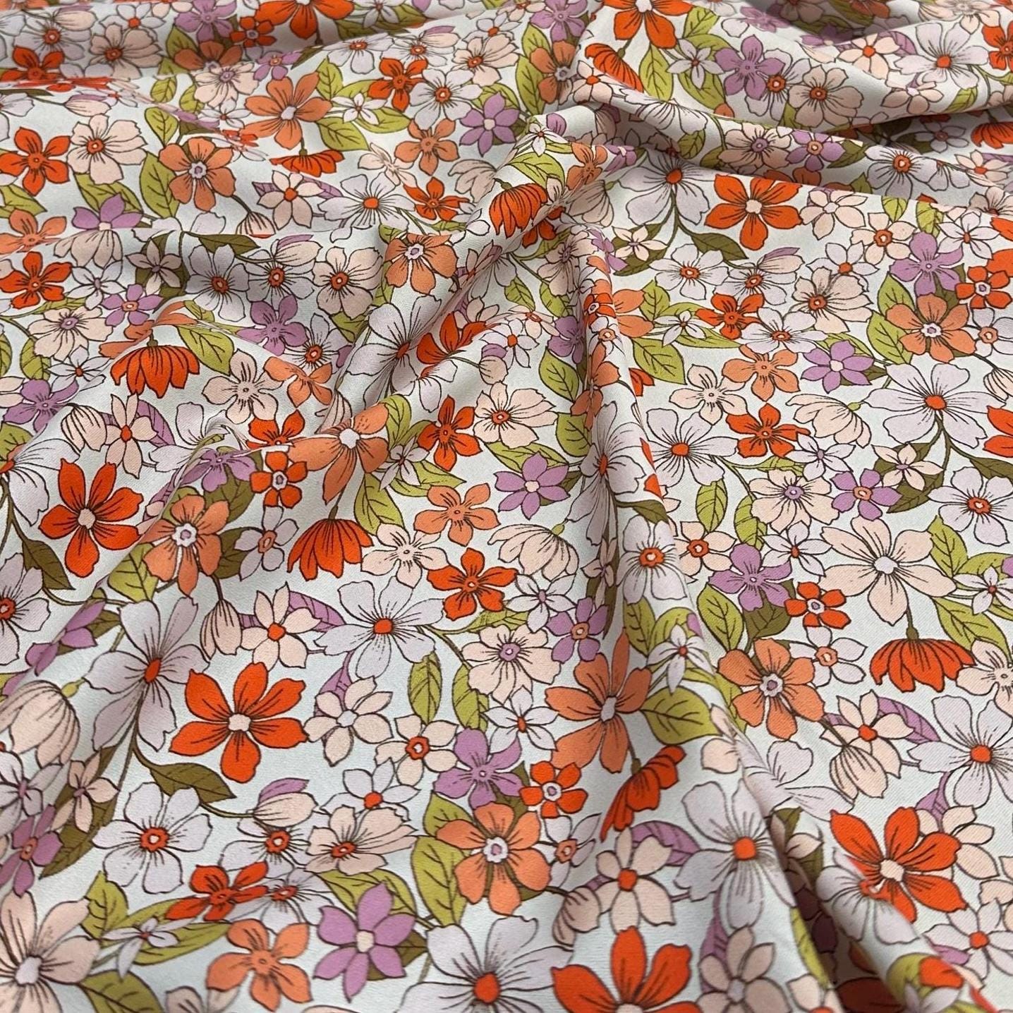 Airflow Woven Print Fabric By The Yard Multi Color Summer Floral Print