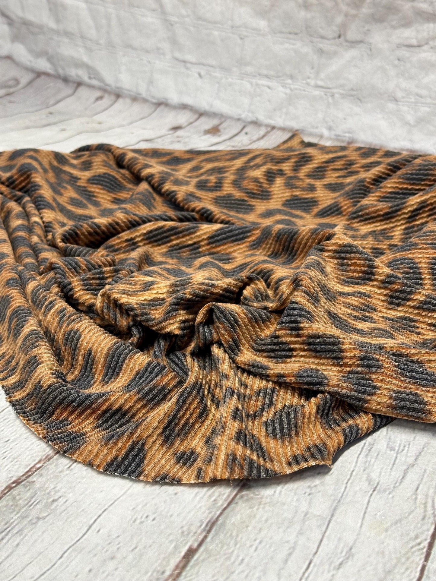 NEW PRINT! Animal Leopard Cheetah Texture Street Rib Wave Knit Spandex Fabric By The Yard Urban Rib Cable Knit Spandex Texture Knit